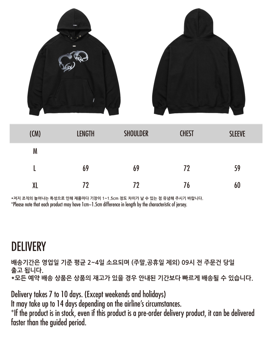 【AJO AJOBYAJO】24FW★ Tribal AJO Handcuffs Hoodie AJO AJOBYAJO】24FW☆ Tribal AJO Handcuffs Hoodie