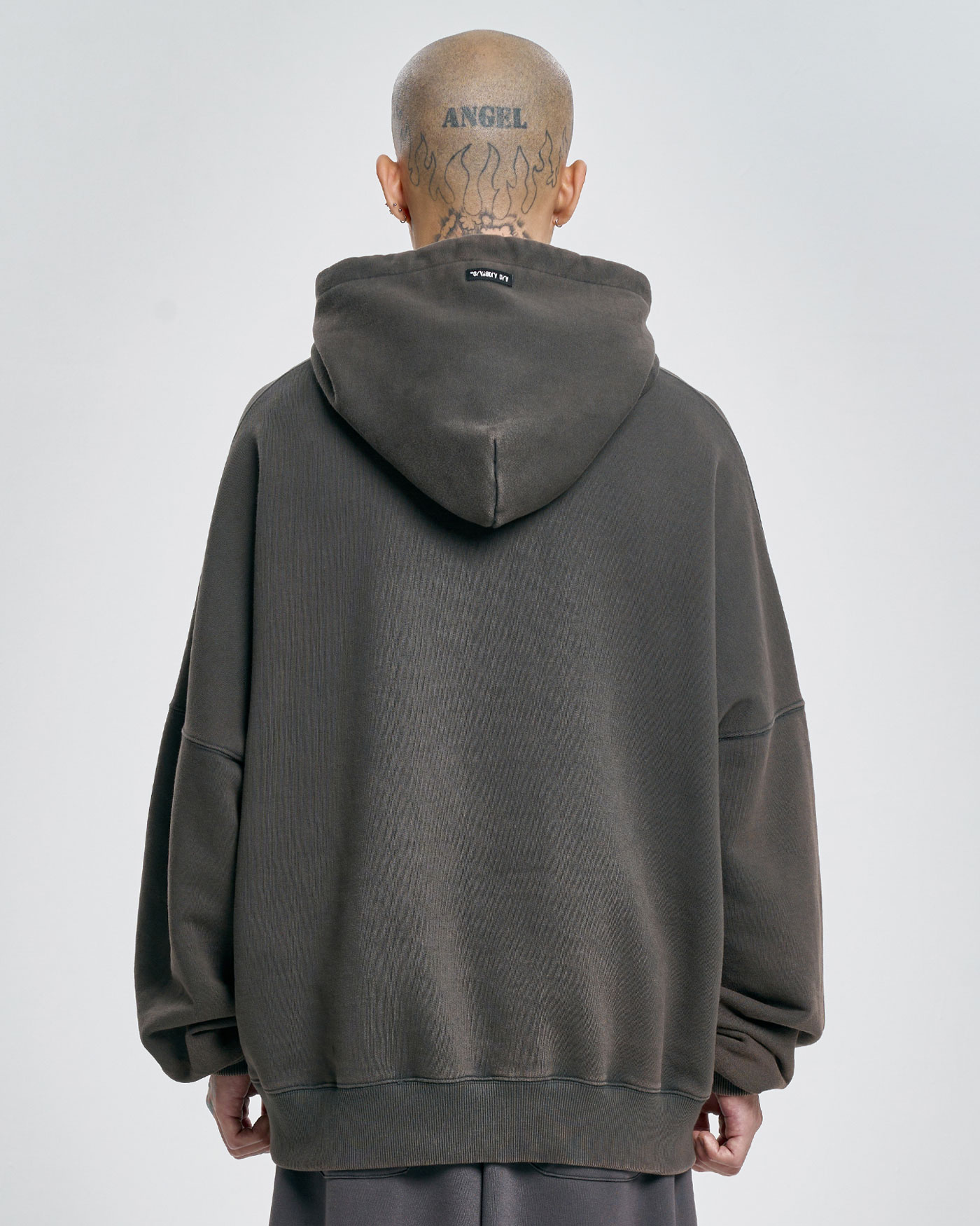 【AJO AJOBYAJO】24FW★ Curve Pocket Washed Hoodie Curve Pocket Washed Hoodie [DUSTY BEIGE] - AJOBYAJO