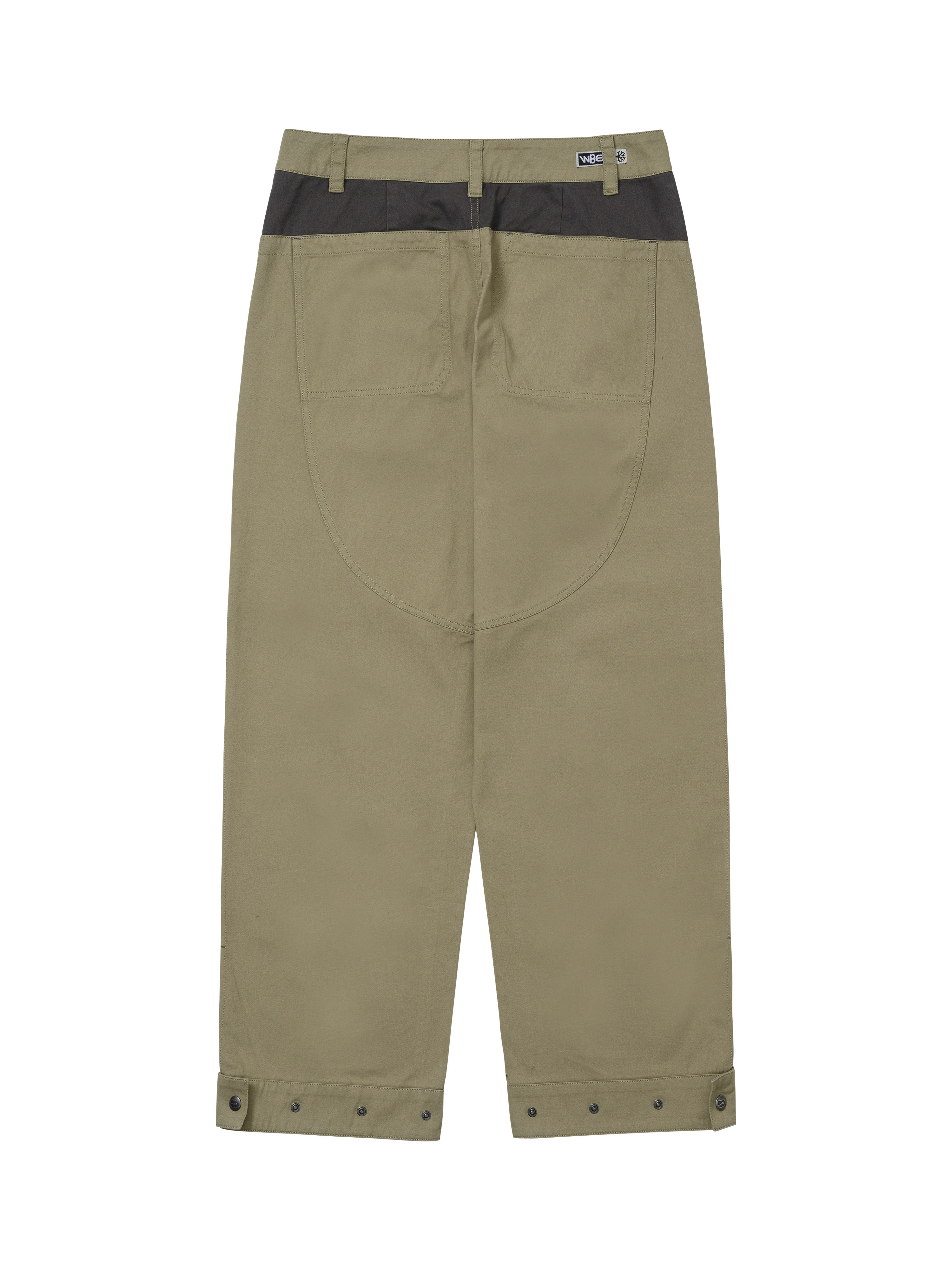 【WELLBEING EXPRESS】 Color Blocked Wide Cotton Pants/追跡付 WELLBEING EXPRESS Colorblocked Wide Cotton Pants