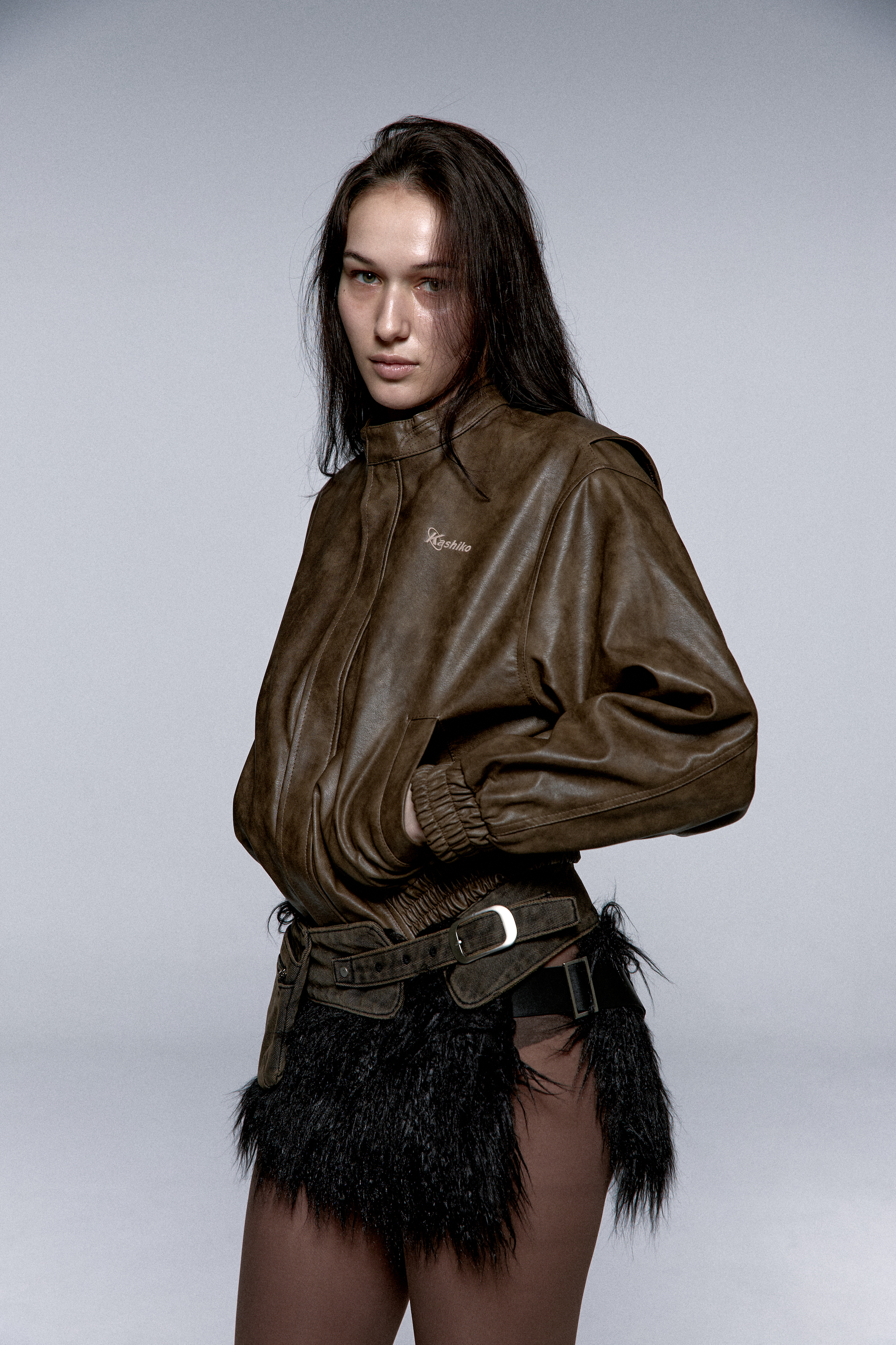 ★2025SS新作★KASHIKO★Yantra Faux Leather jacket KASHIKO Yantra Faux Leather jacket