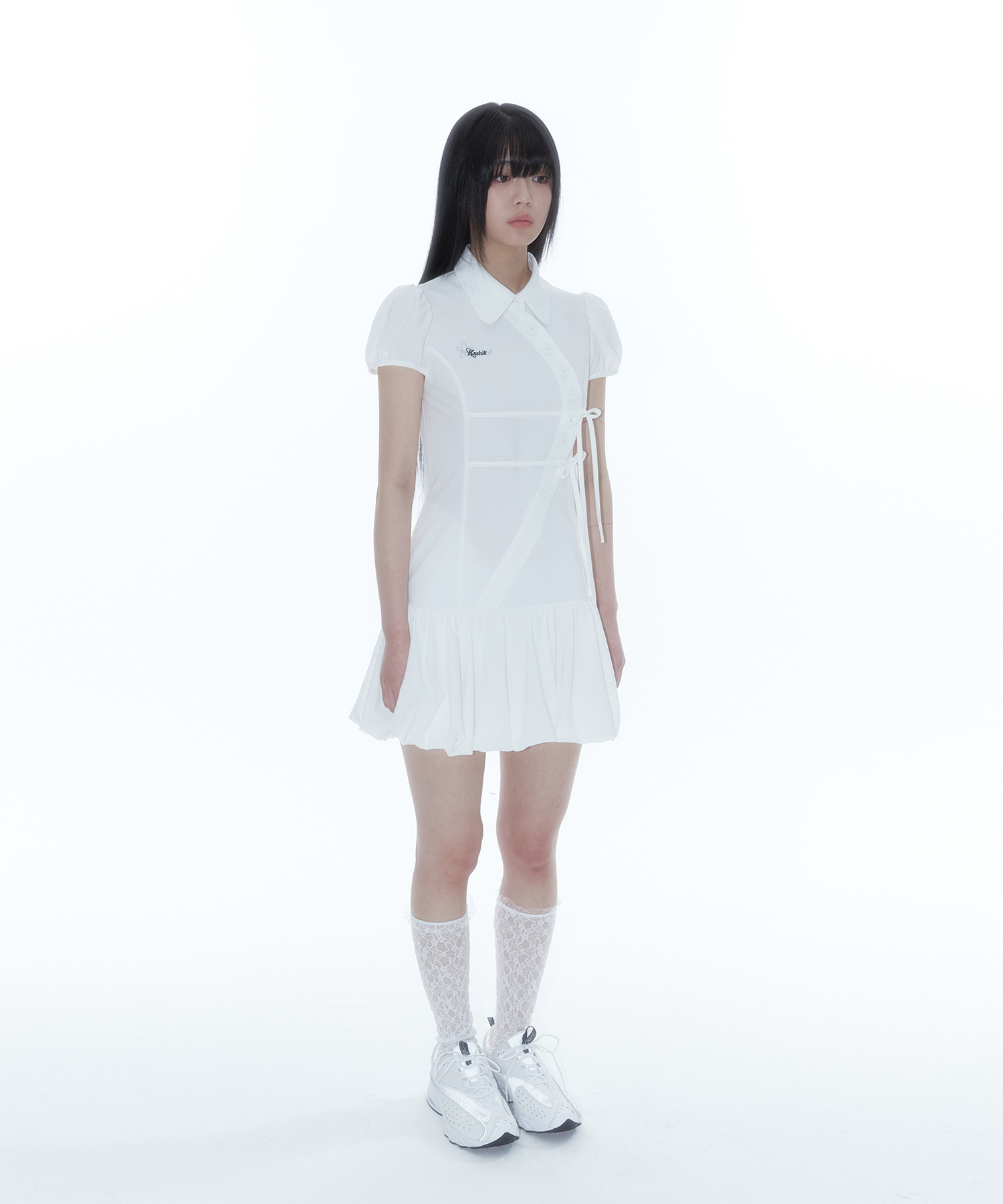 Kashiko★ワンピース★韓国★人気★Puff Preppy Mini Dress 2色 MUSINSA公式 | KASHIKO Puff Preppy Mini Dress Black