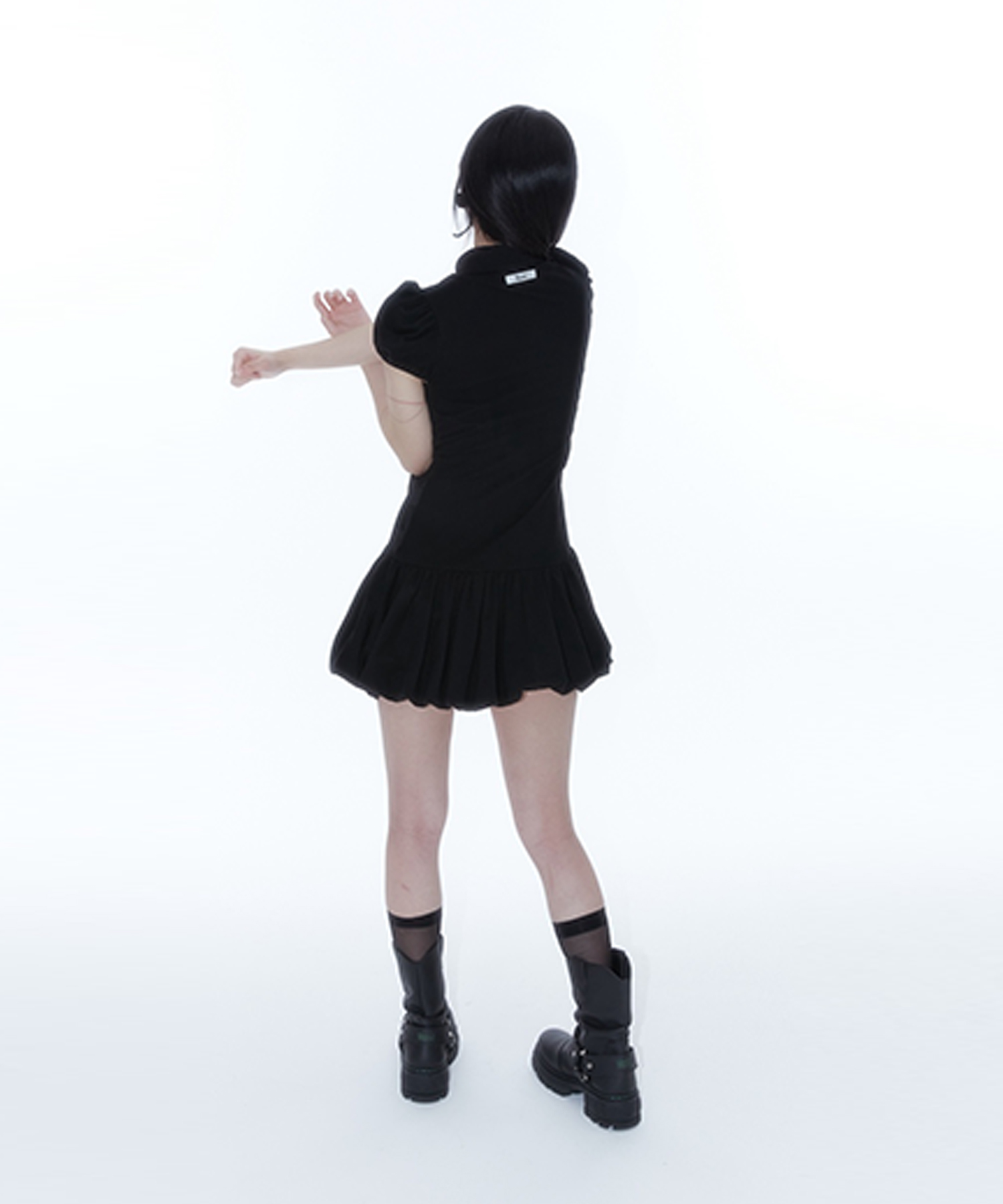Kashiko★ワンピース★韓国★人気★Puff Preppy Mini Dress 2色 MUSINSA公式 | KASHIKO Puff Preppy Mini Dress Black
