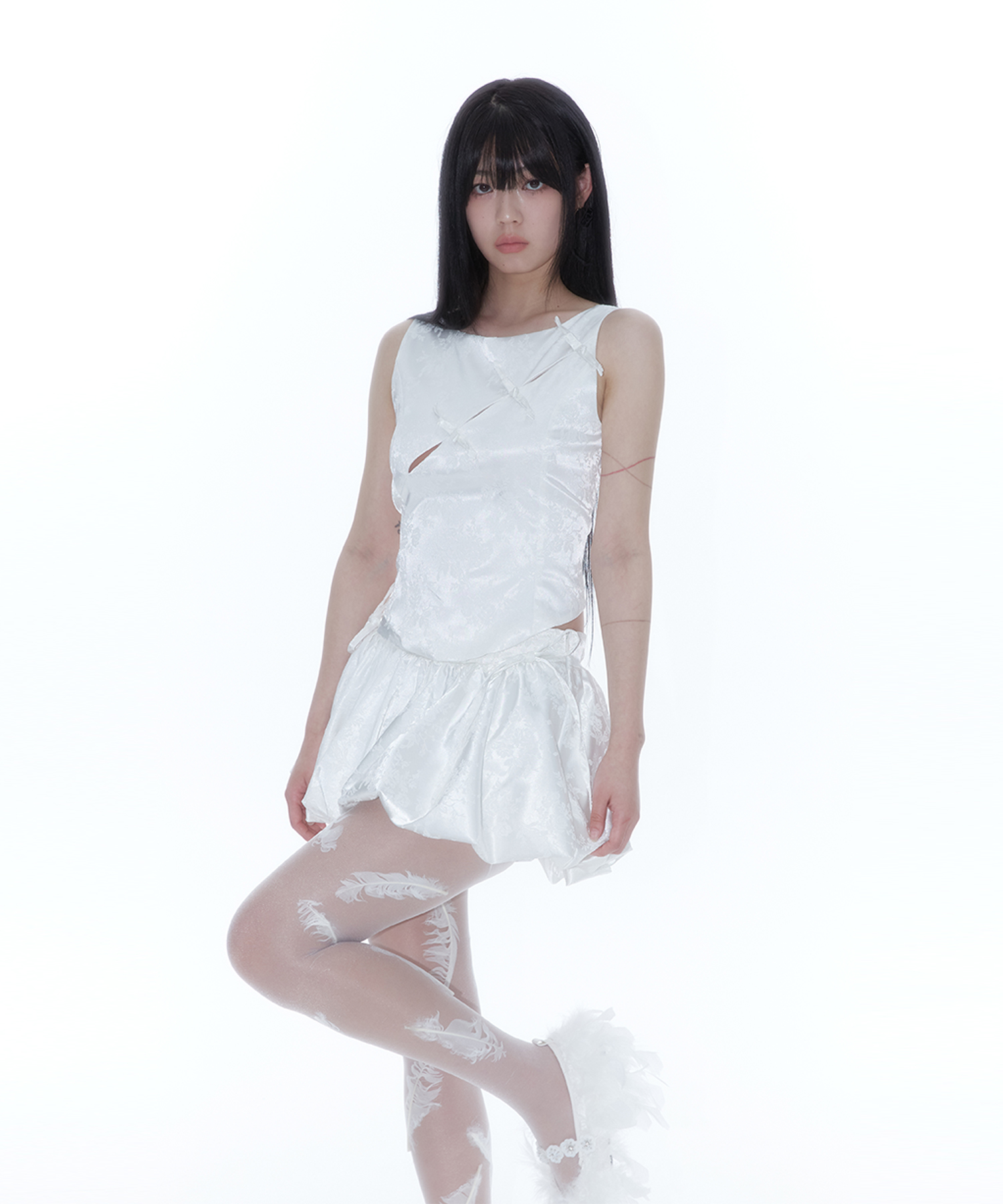 Kashiko★スカート★韓国★人気★Fairy Ribbon Bubble Skirt 3色 KASHIKO Fairy Ribbon Bubble Skirt