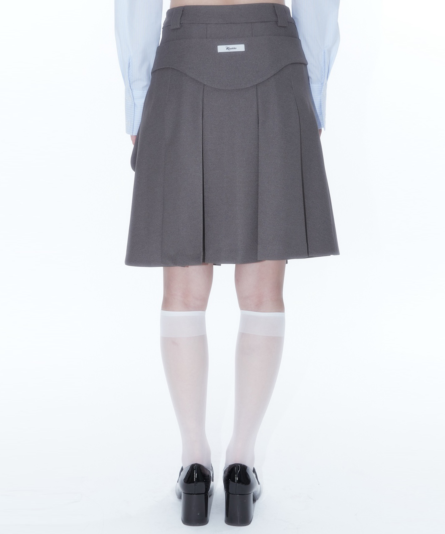KASHIKO Ribbon Preppy Pleated Skirt