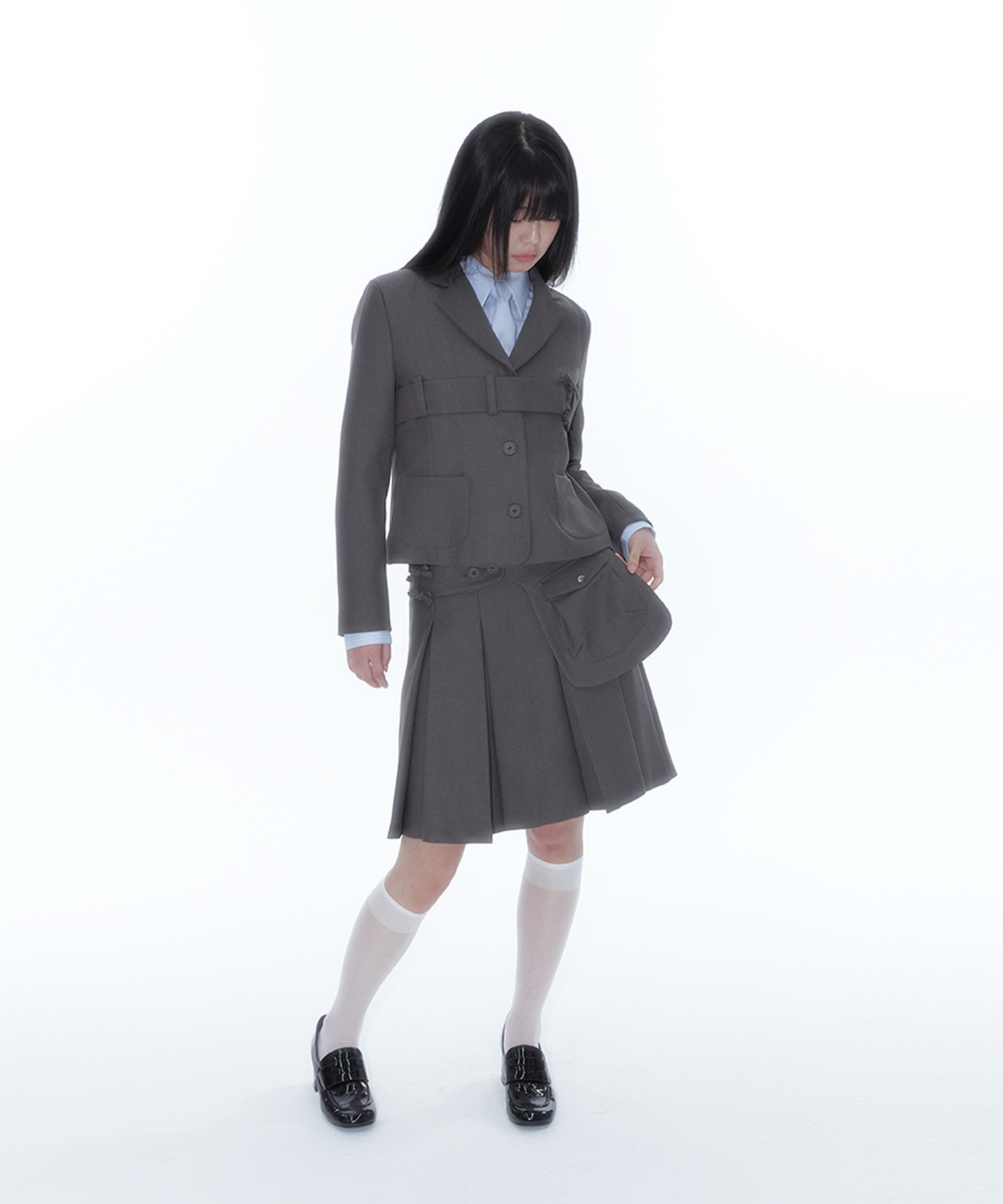 Kashiko★Ribbon Preppy Pleated Skirt★2 Color MUSINSA | KASHIKO Ribbon Preppy Pleated Skirt Black