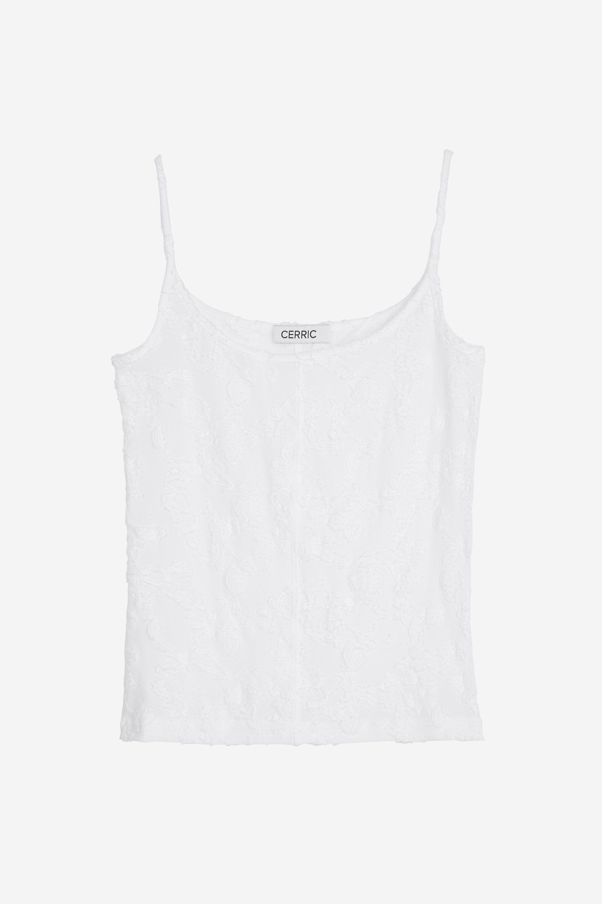 [CERRIC] FLOWER LACE SLEEVELESS / 追跡付 FLOWER LACE SLEEVELESS / WHITE - CERRIC