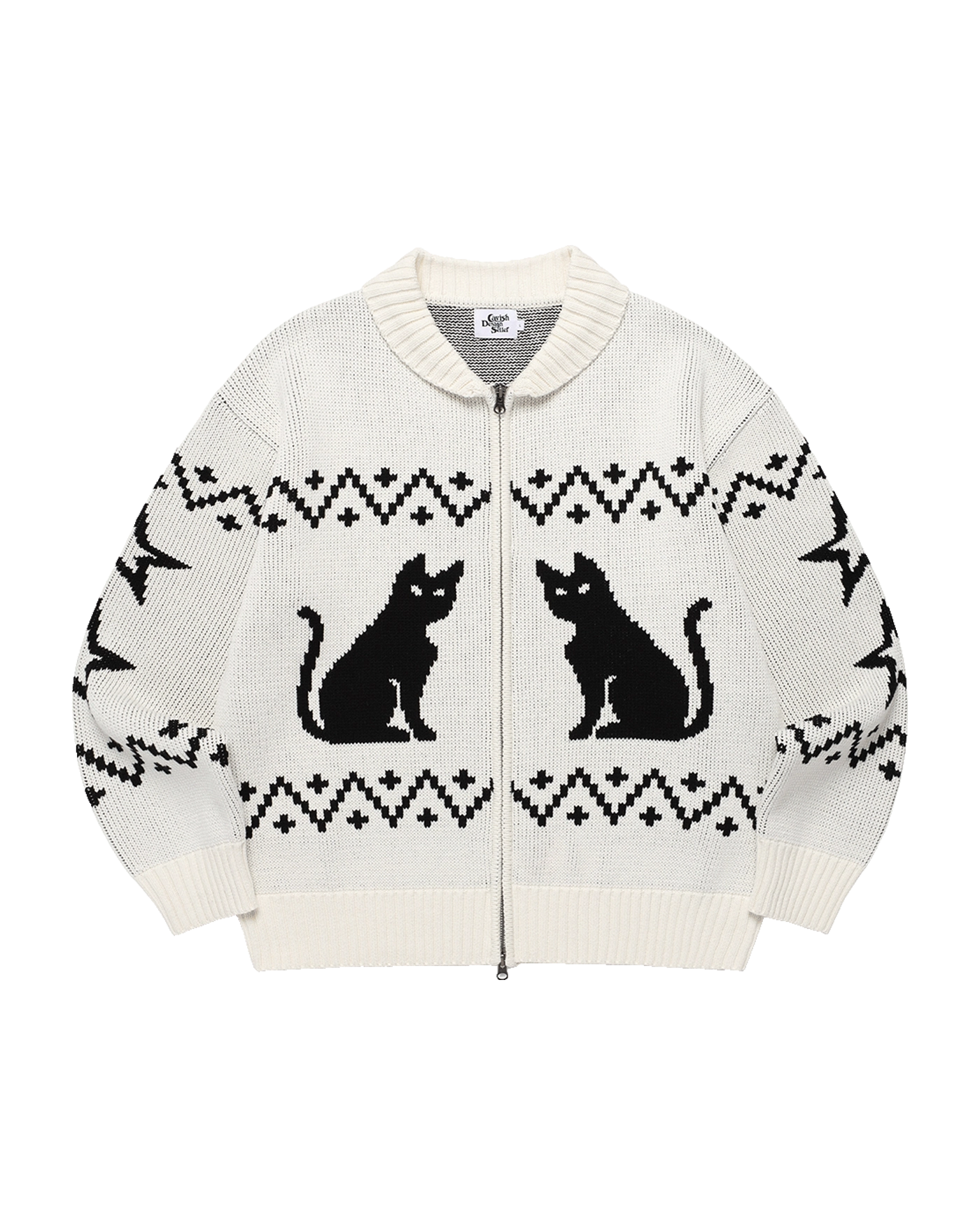 CAVISH CATS ZIP UP CARDIGAN