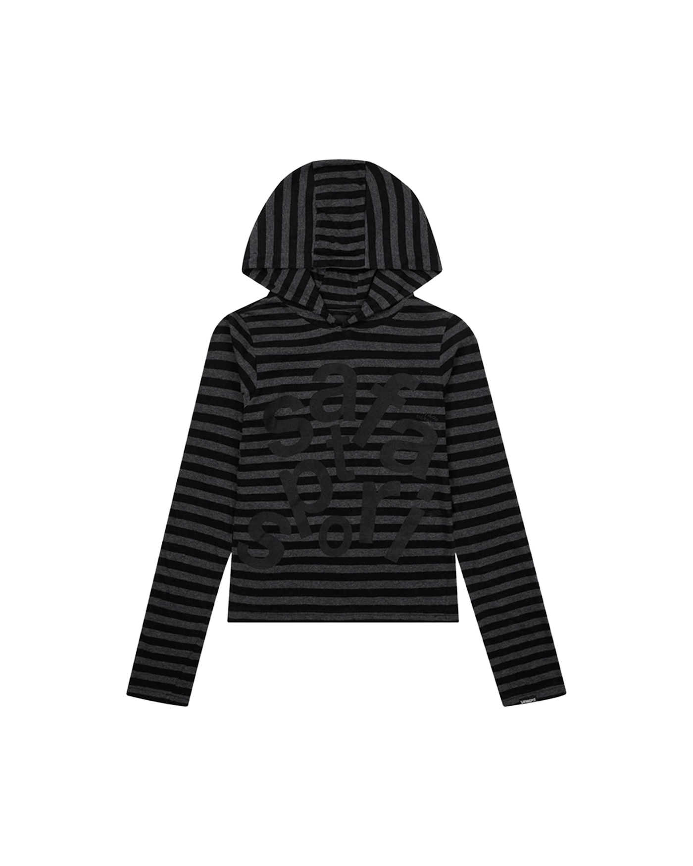 SAFARISPOT TICKETING STRIPE BORDER HOODIE BLACK