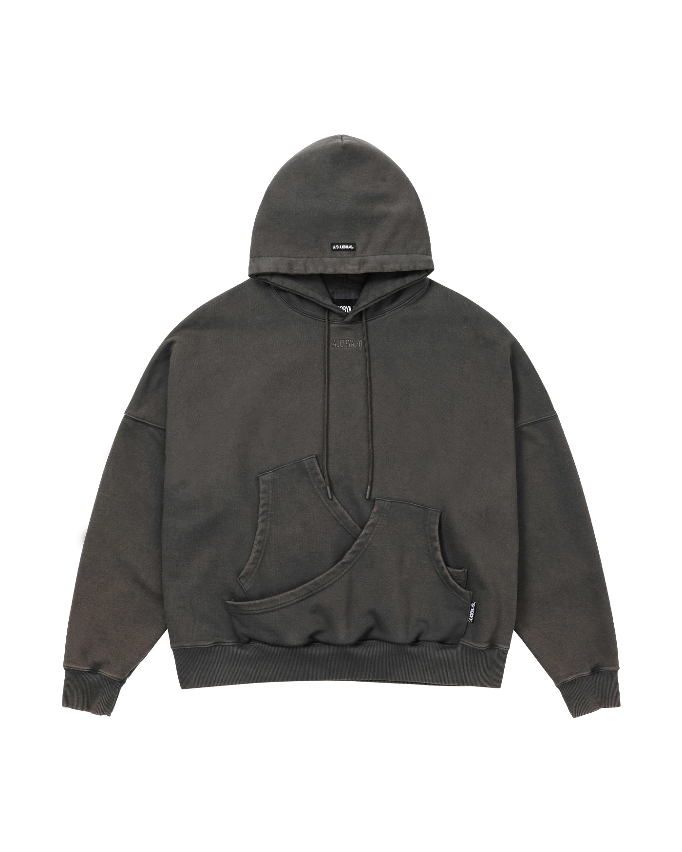 AJOBYAJO Curve Pocket Washed Hoodie
