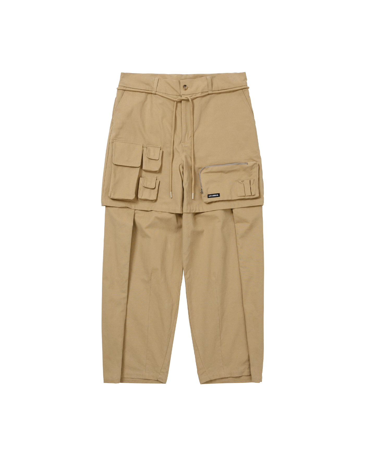 AJOBYAJO Pocket Layered Oversized Cotton Pants