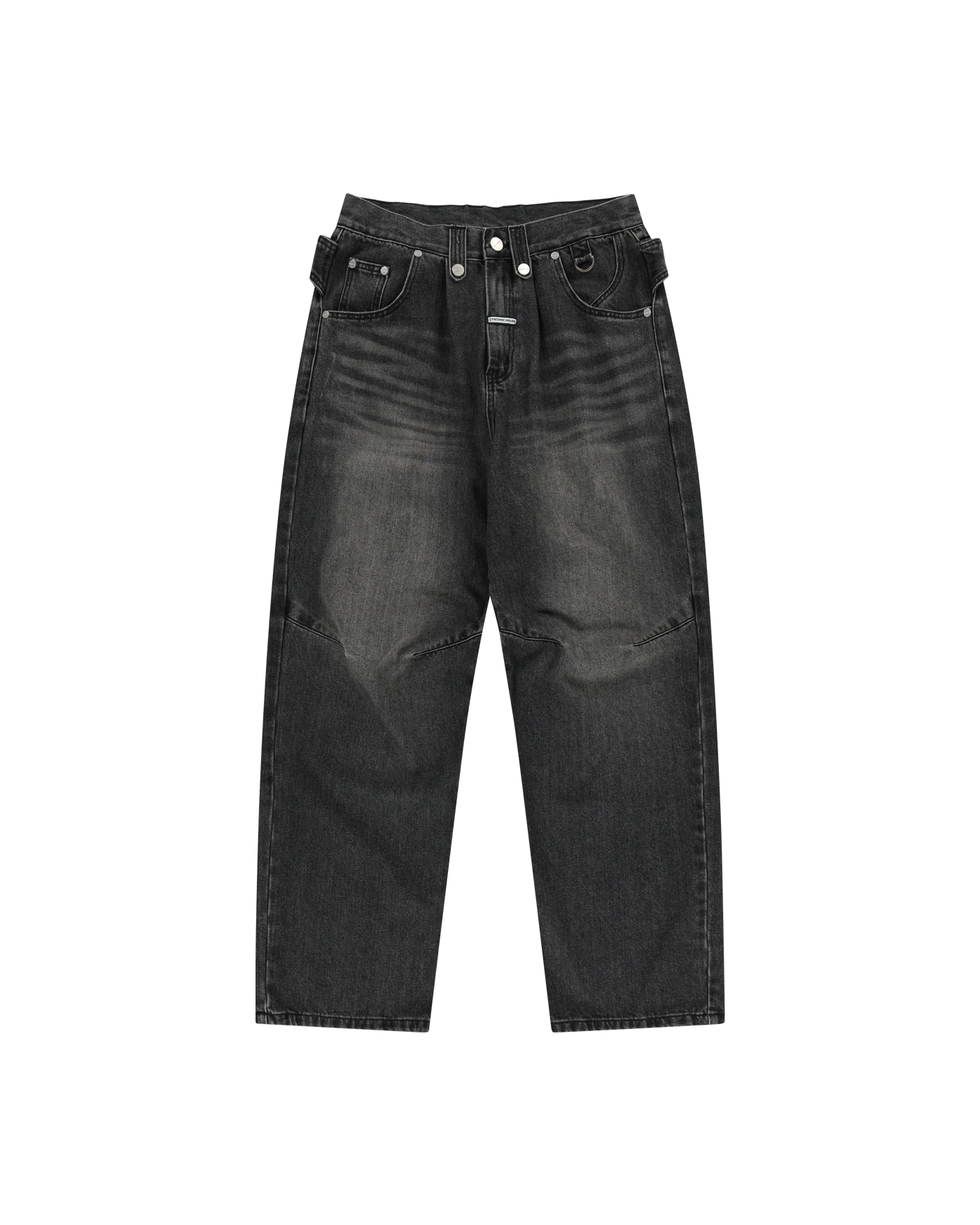THEVINYLHOUSE CURVED DENIM PANTS