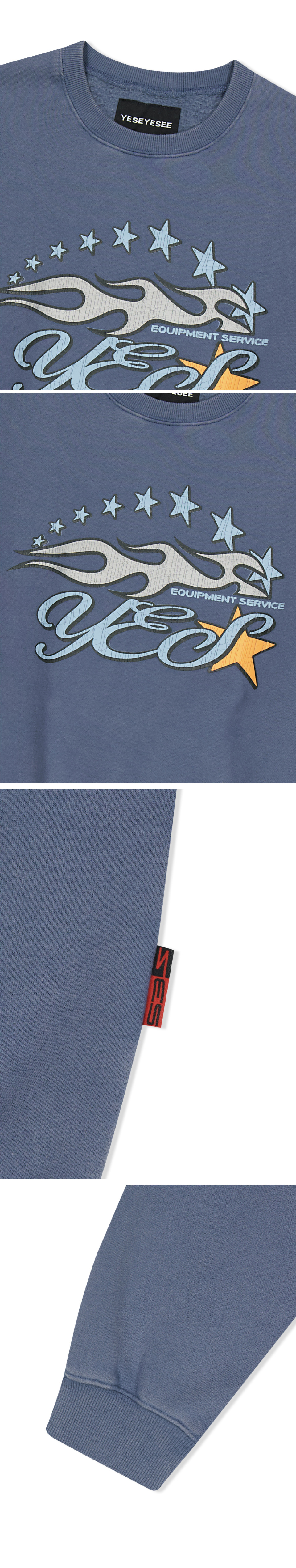 スウェット・トレーナー YESEYESEE Y.E.S Cracked Flame Logo Sweatshirt MY1100 ☆関税込☆YESEYESEE☆Y.E.S Cracked Flame Logo Sweatshirt