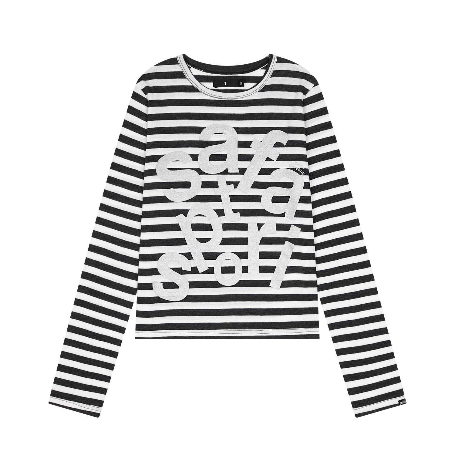 トップス SAFARISPOT 1/2 Ticketing Stripe Border SAFARISPOT TICKETING STRIPE BORDER HOODIE BLACK