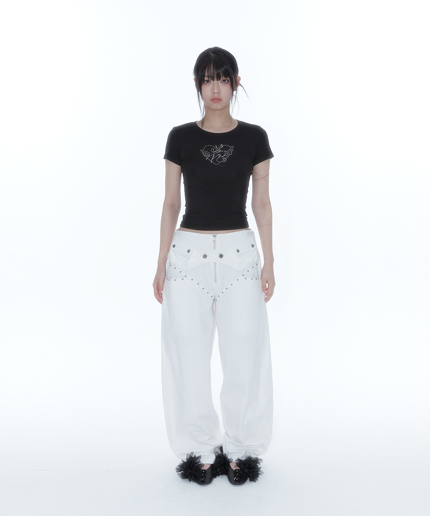 KASHIKO Belt Rivet Oval Pants