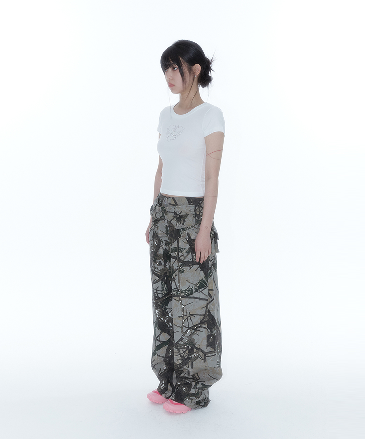 ★Kashiko★【送料0/関税0】Belt Rivet Oval Pants 3色 ☆Kashiko☆【送料0/関税0】Belt Rivet Oval Pants 3色 (Kashiko