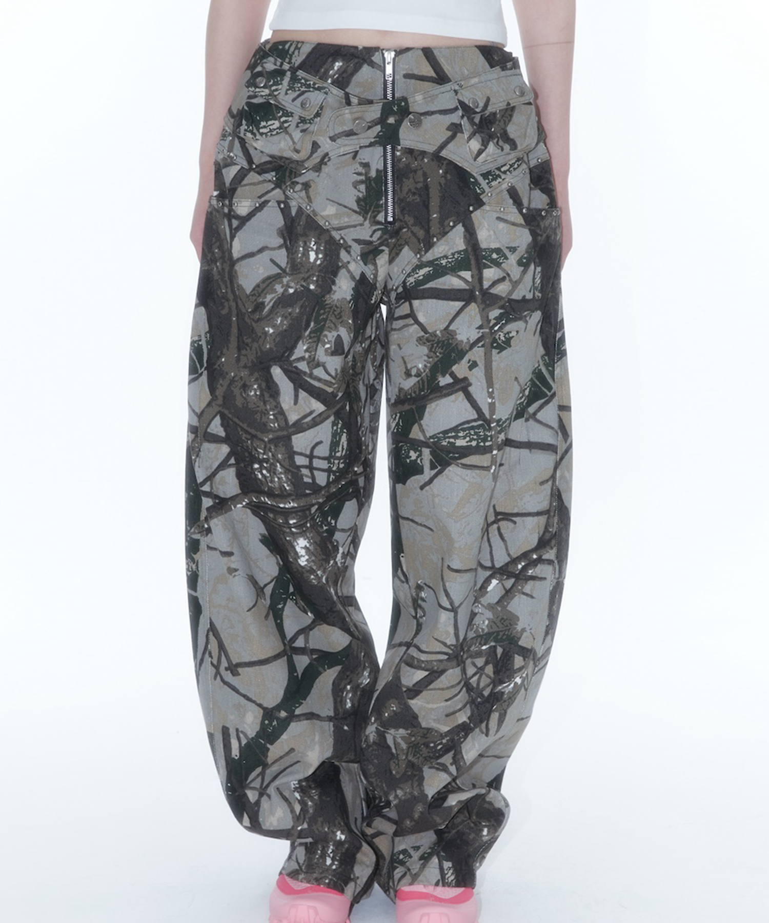 パンツ Kashiko Belt Rivet Oval Pants Camo 44359 KASHIKO Belt Rivet Oval Pants