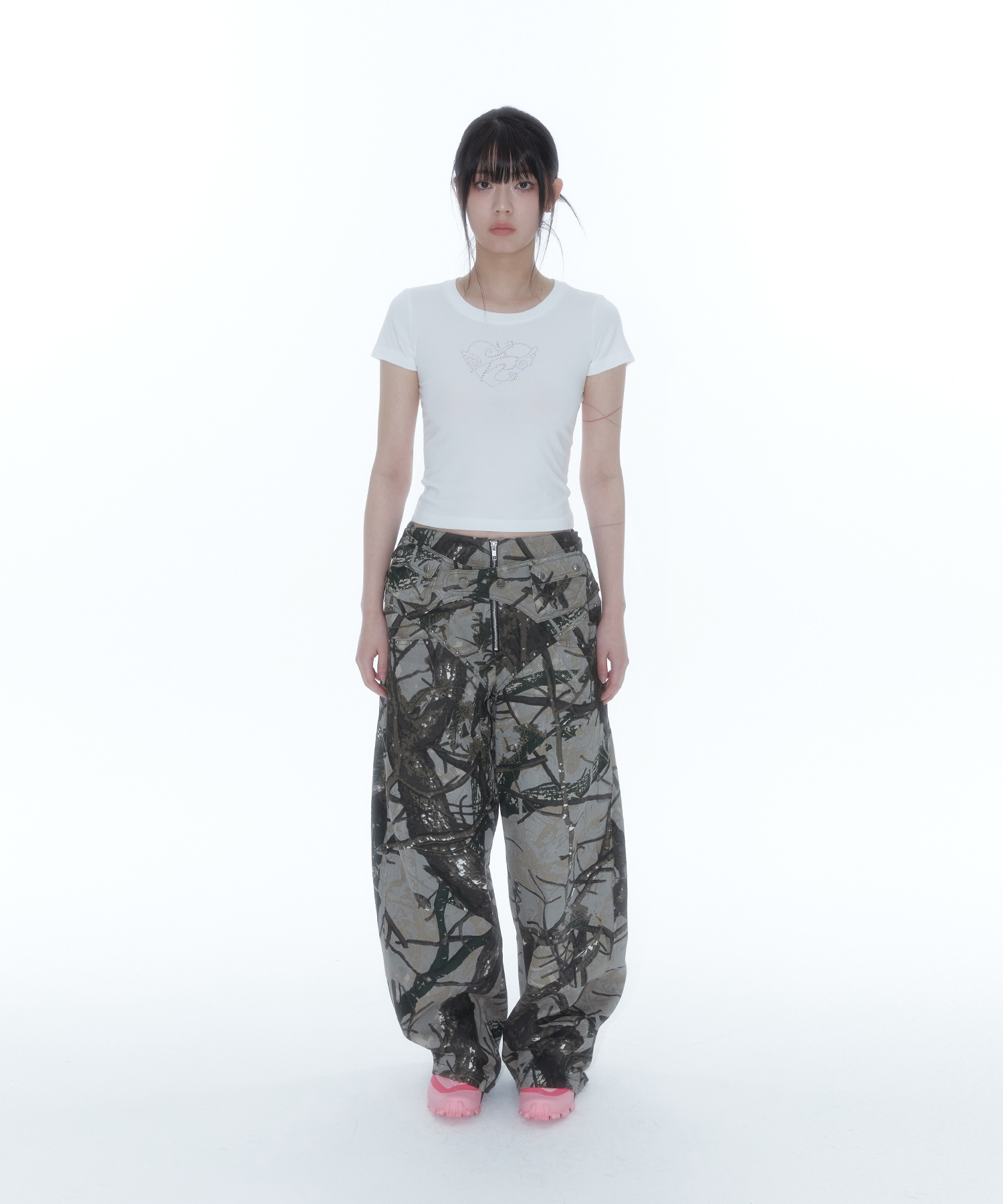 ★2025SS新作★KASHIKO★Belt Rivet Oval Pants KASHIKO Belt Rivet Oval Pants