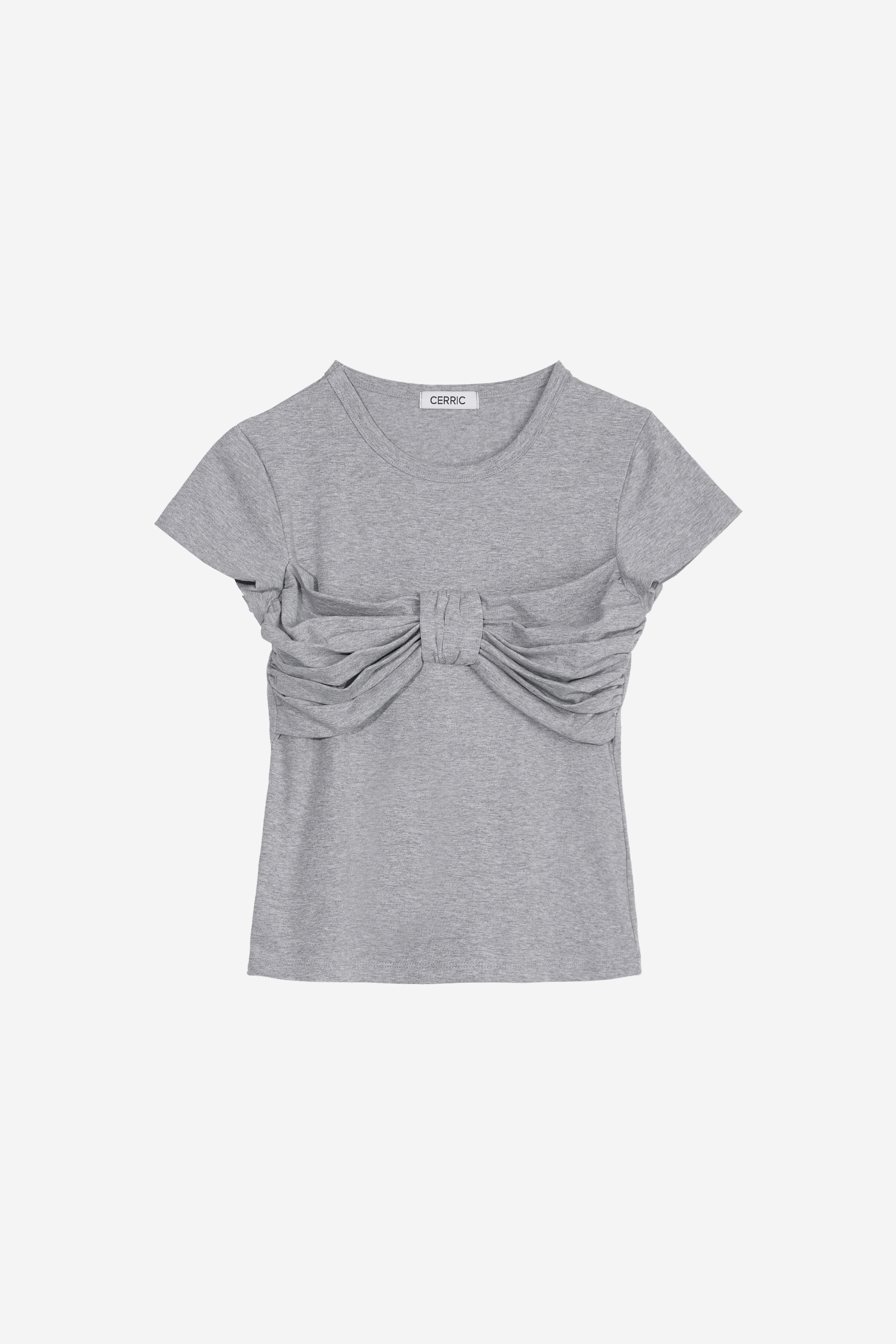 【CERRIC】RIBBON KNOT FRONT TOP RIBBON KNOT FRONT TOP / GRAY - CERRIC