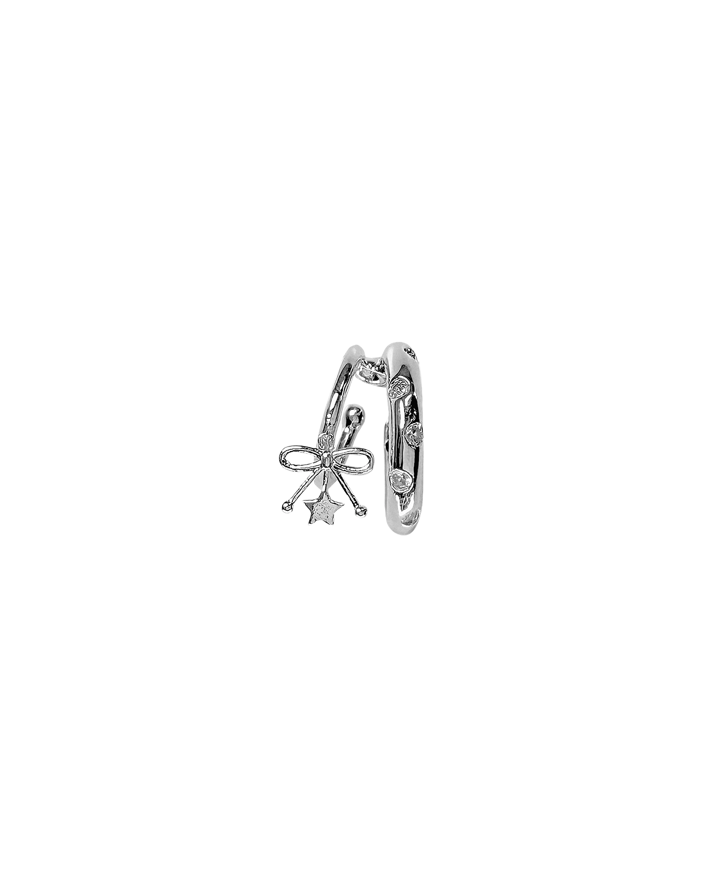 【KASHIKO】Cubic Drop Ribbon Ear Cuff イヤーカフ KASHIKO] Cubic Big Ribbon Ear Cuff – SellerWork