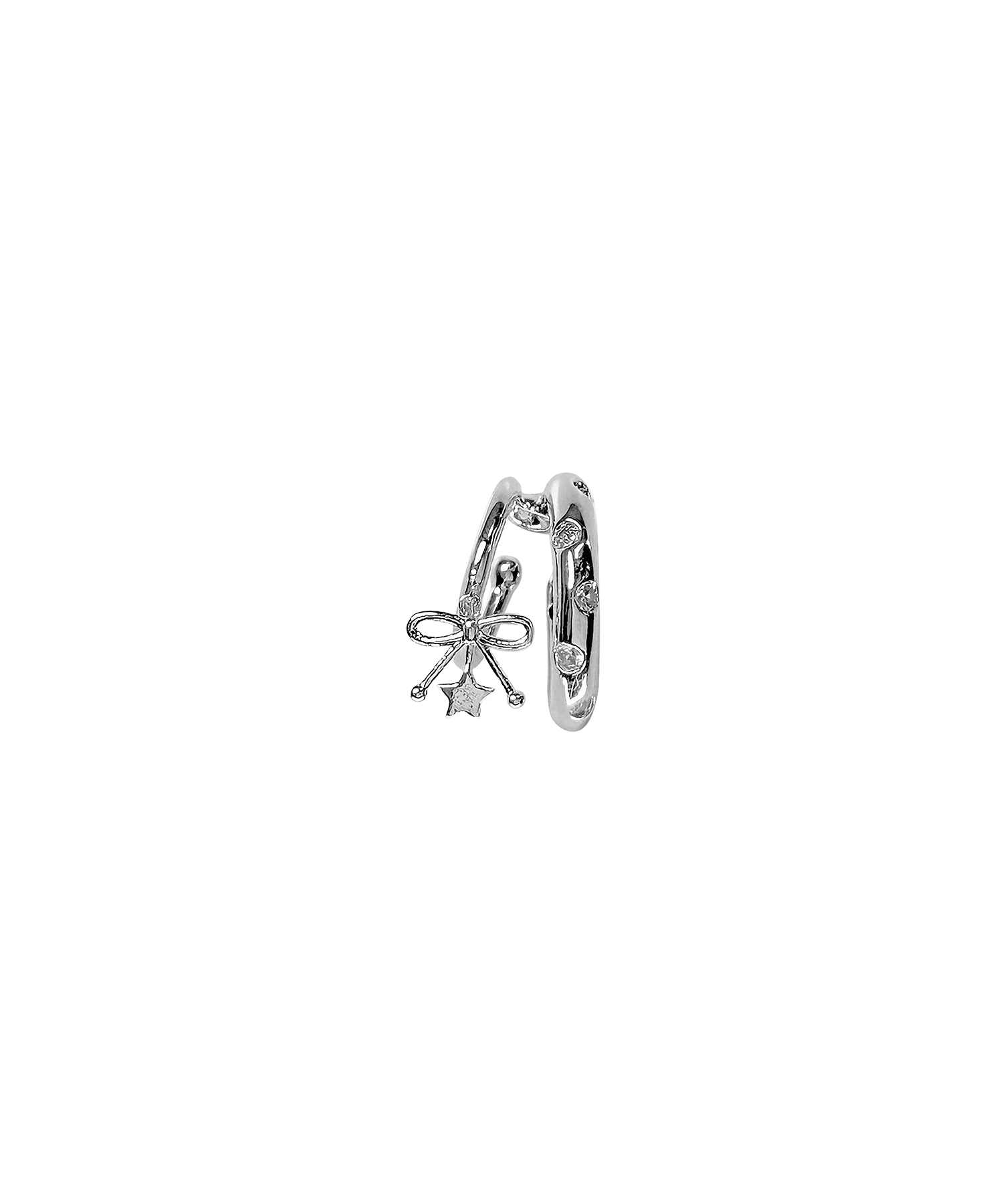 【KASHIKO】Cubic Drop Ribbon Ear Cuff イヤーカフ KASHIKO Cubic Drop Ribbon Ear Cuff Silver