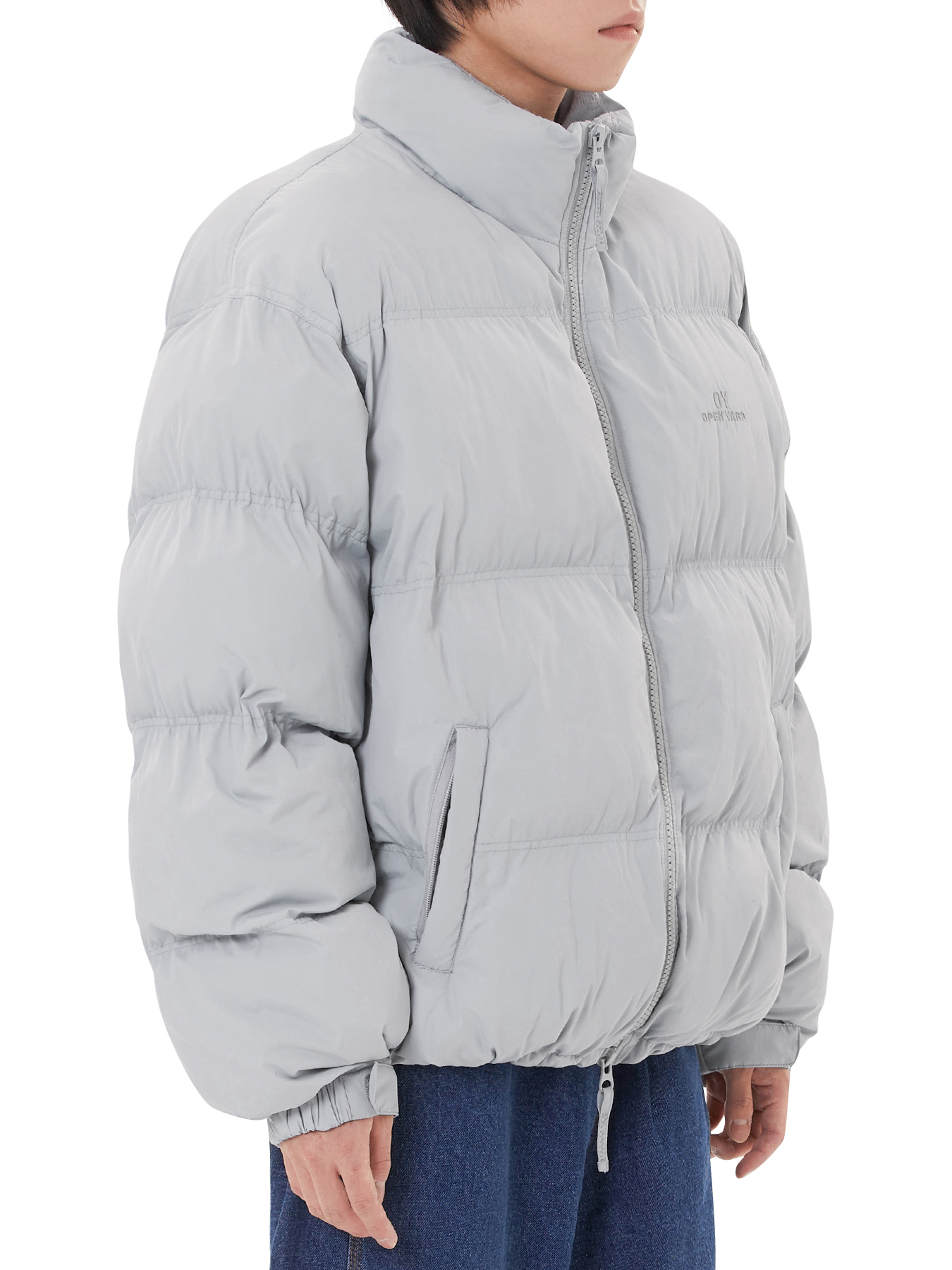 ★OY★LOGO PUFFER JACKET - GREY★正規品/韓国直送料込/人気 OY LOGO PUFFER JACKET