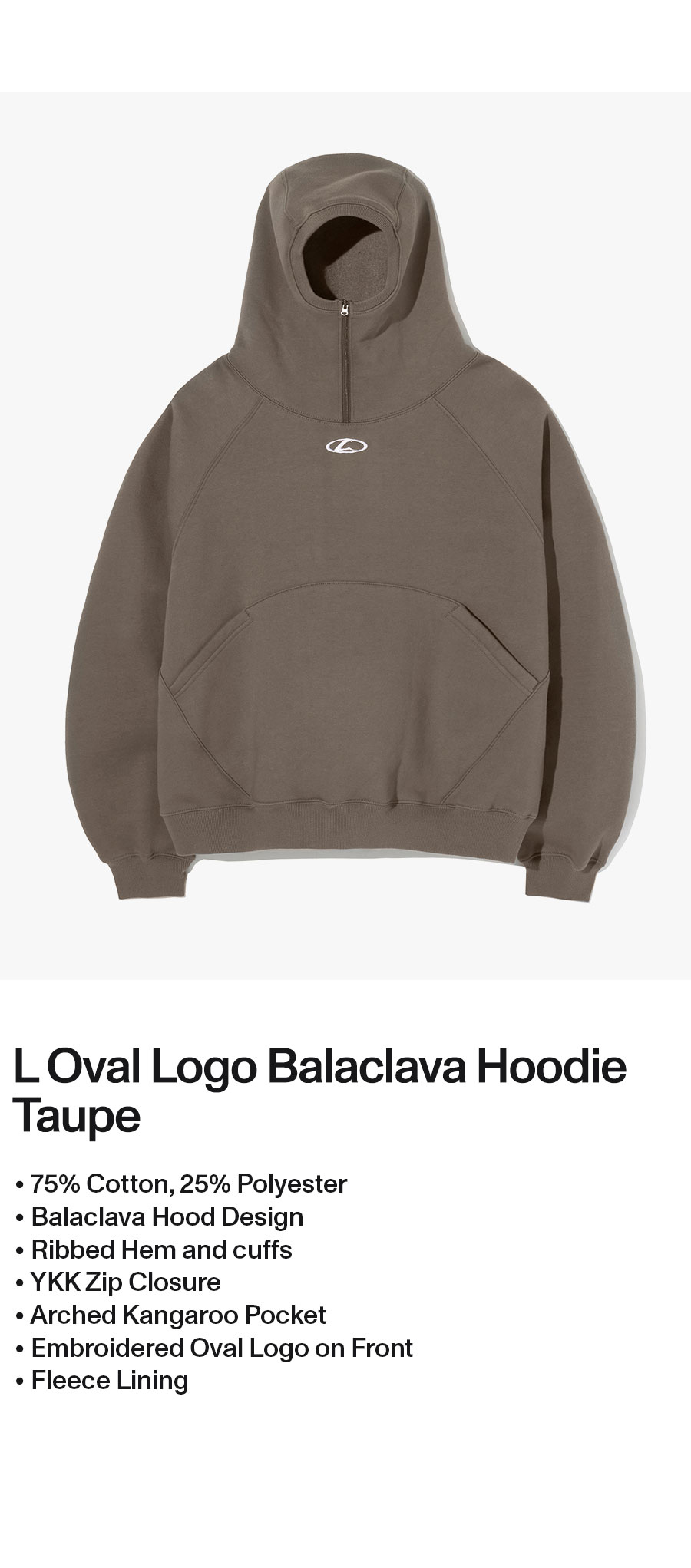 LORES L Oval Logo Balaclava Hoodie
