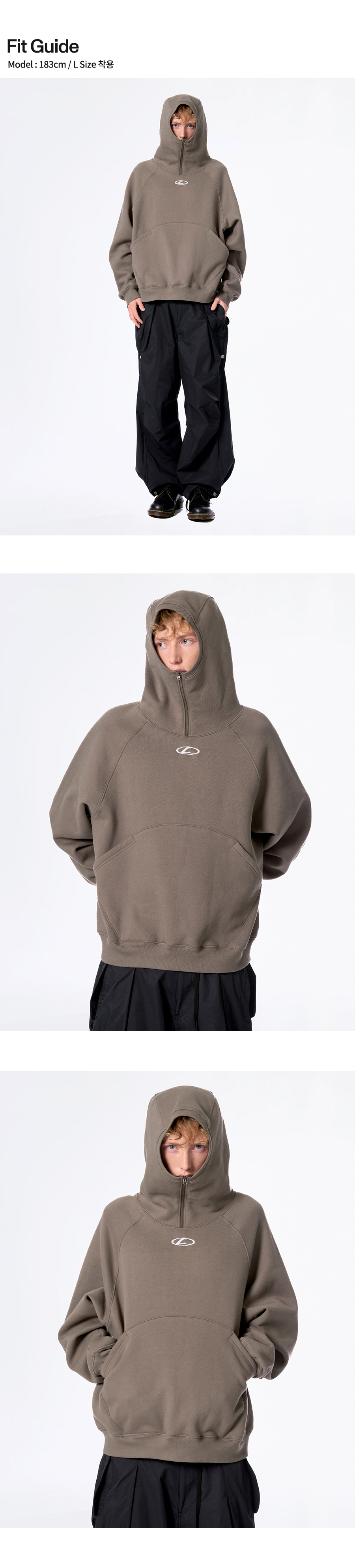 ★LORES★24FW 新作★L Oval Logo Balaclava Hoodie★2色 LORES L Oval Logo Balaclava Hoodie