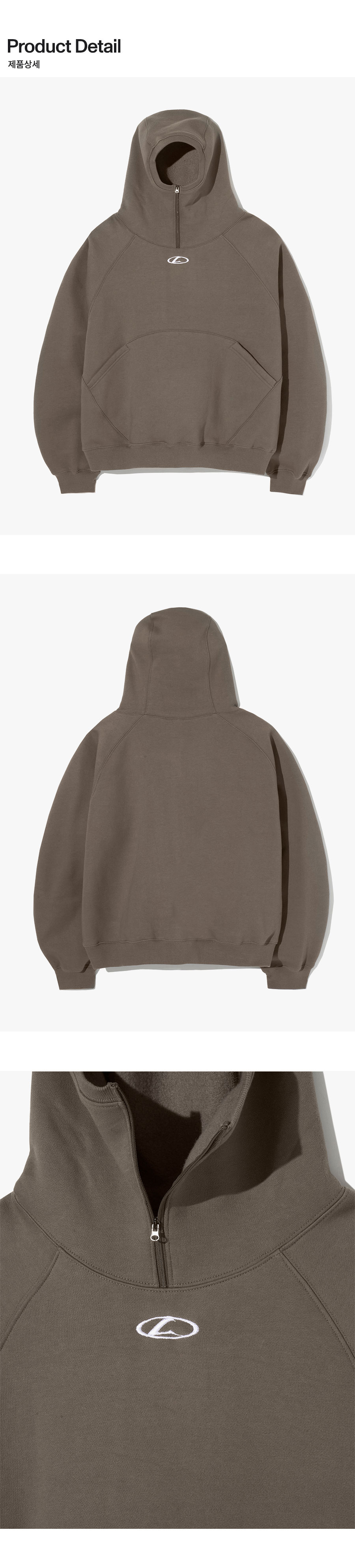 ★LORES★24FW 新作★L Oval Logo Balaclava Hoodie★2色 LORES L Oval Logo Balaclava Hoodie