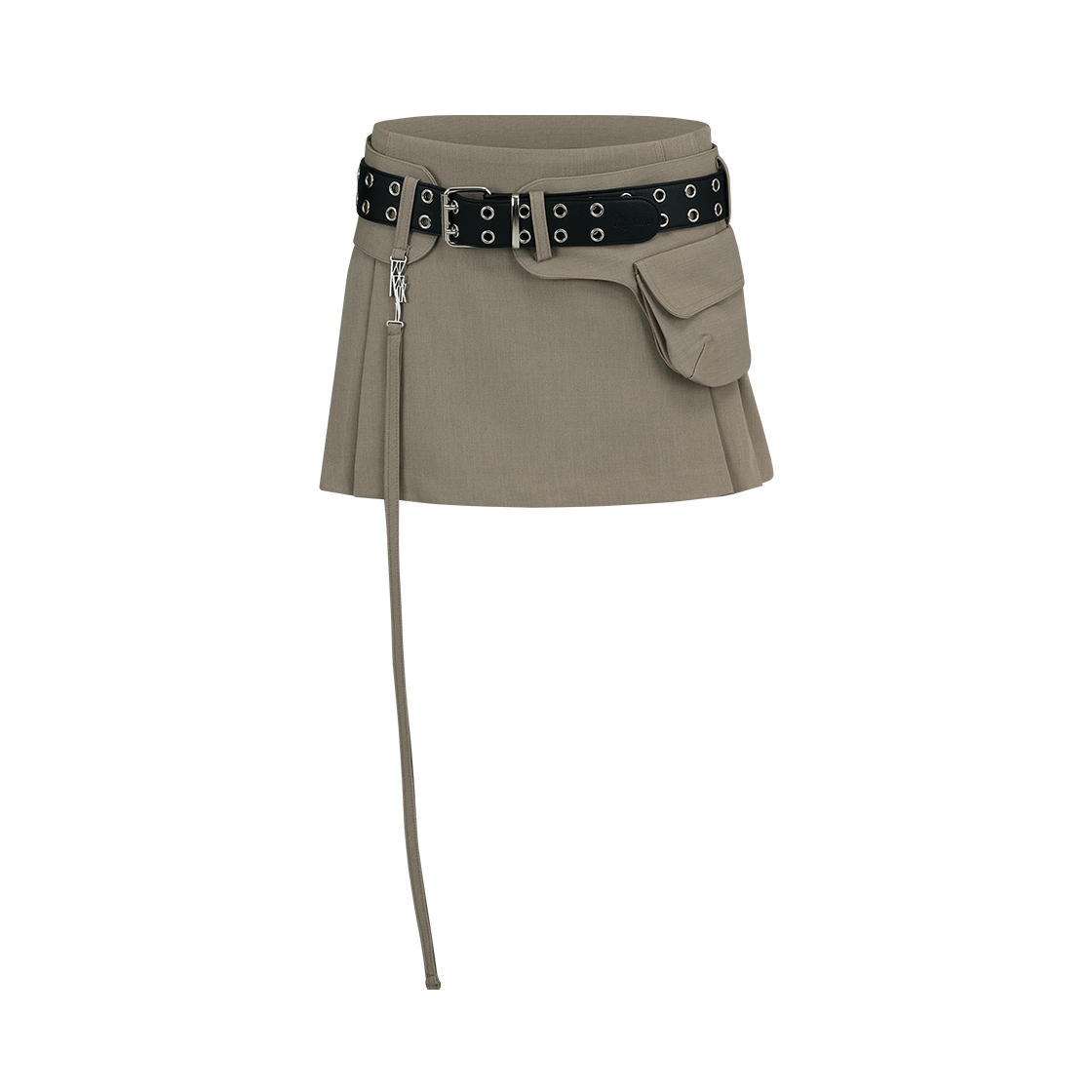 [Kashiko] ★Pleats Pocket Belt Mini Skirt (3色) KASHIKO Pleats Pocket Belt Mini Skirt