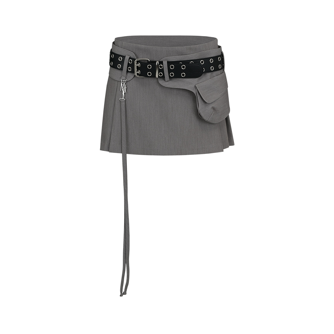 [Kashiko] Pleats Pocket Belt Mini Skirt /追跡付 KASHIKO Pleats Pocket Belt Mini Skirt