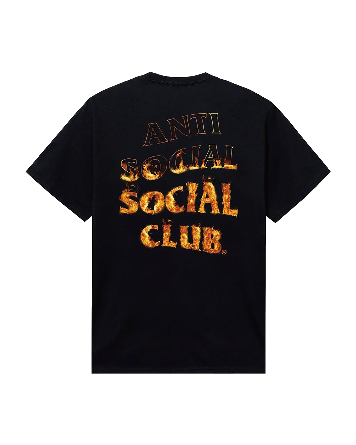 안티 소셜 소셜 클럽 파이어 인사이드 USA 메이드 반팔 티셔츠 블랙 오렌지