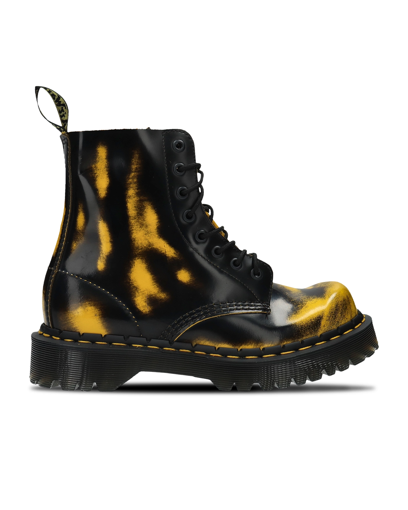 Dr. Martens 1460 Black/Dms Yellow Rub Off Lux BEX