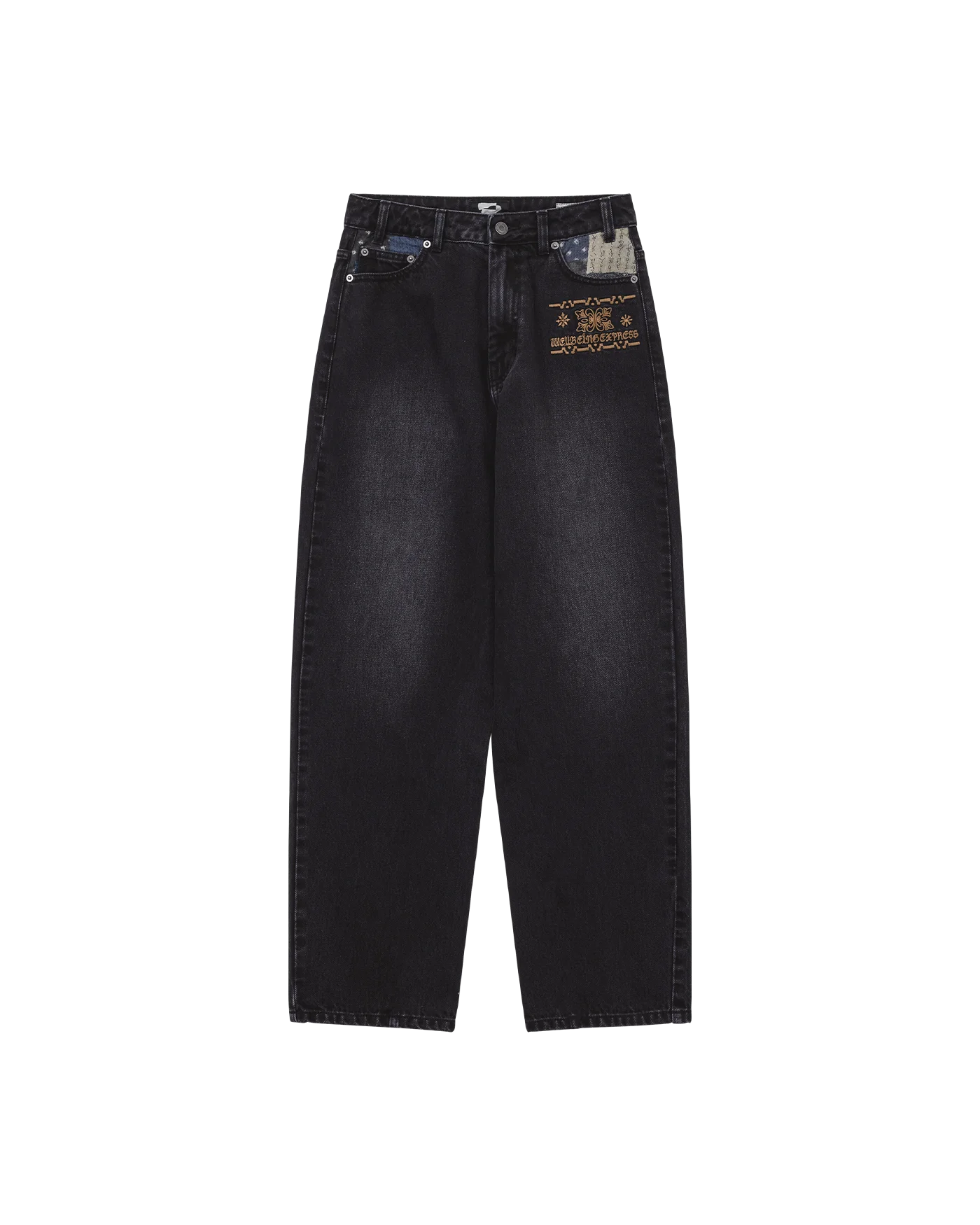 【WELLBEING EXPRESS】 Color Blocked Wide Cotton Pants/追跡付 WELLBEING EXPRESS】 Color Blocked Wide Cotton Pants/追跡付