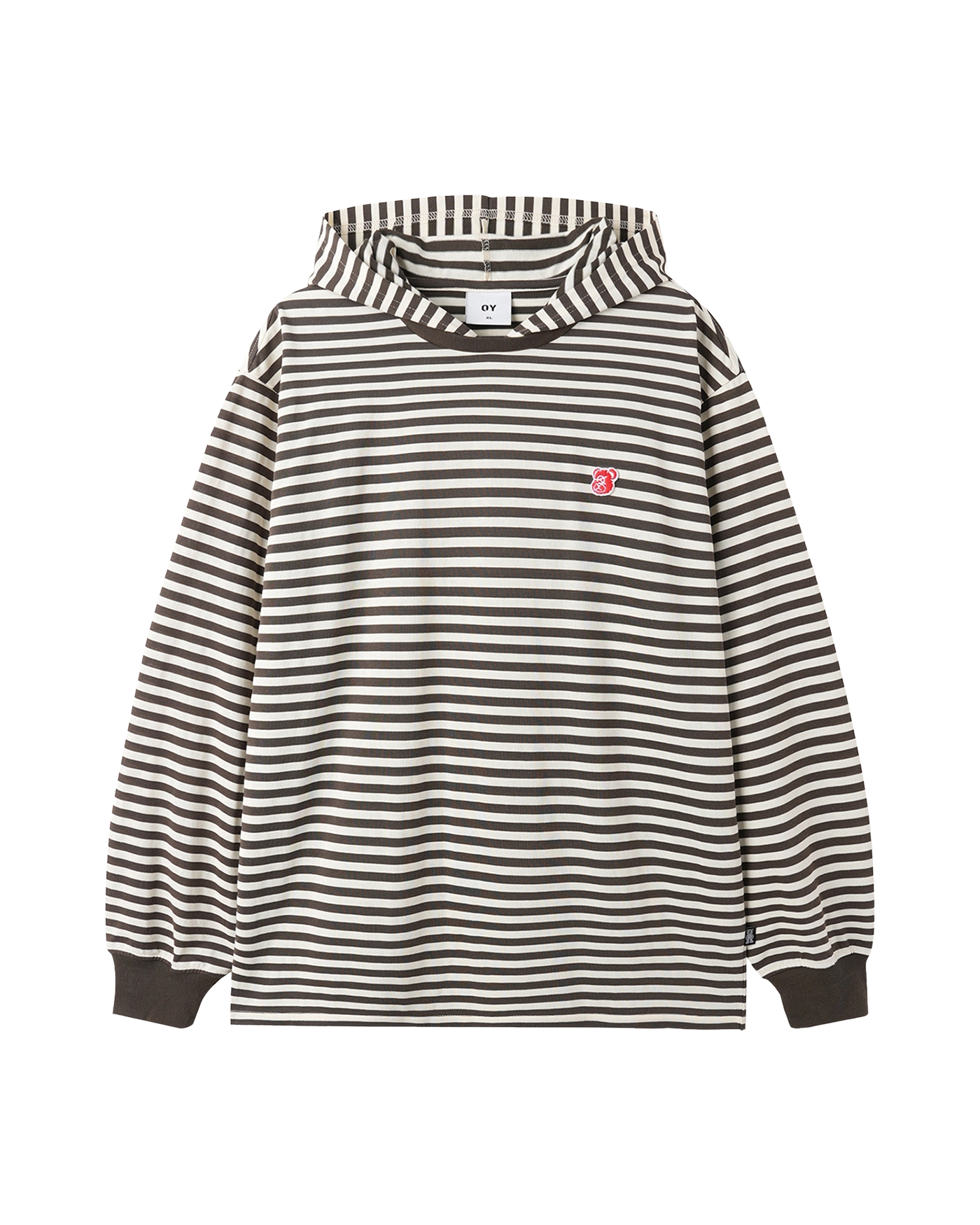 ★OY★ STRIPE HOODED L/S TEE - BROWN★正規品/韓国直送料込 OY STRIPE HOODED L/S TEE