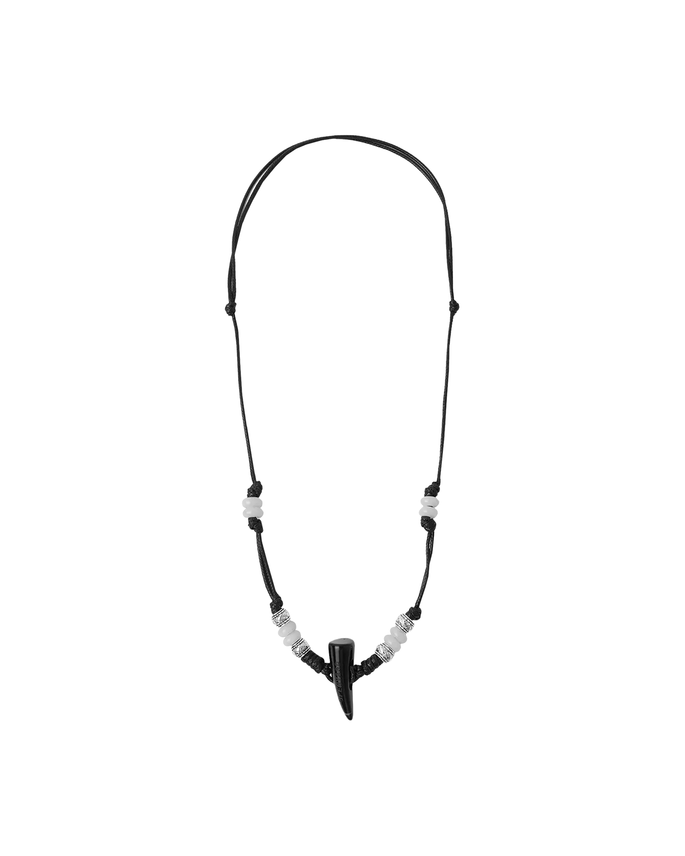 ★OY★HORN BEAD NECKLACE - BLACK★正規品/韓国直送料込/人気 Gwyneth Beaded Horn Necklace in Grey | SWANK