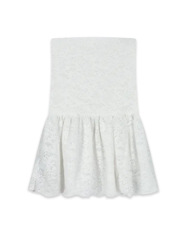 ミニスカート Polysooem 25SS BOTH SKIRT AND TOP IN LACE WHITE POLYSOOEM BOTH SKIRT AND TOP IN LACE