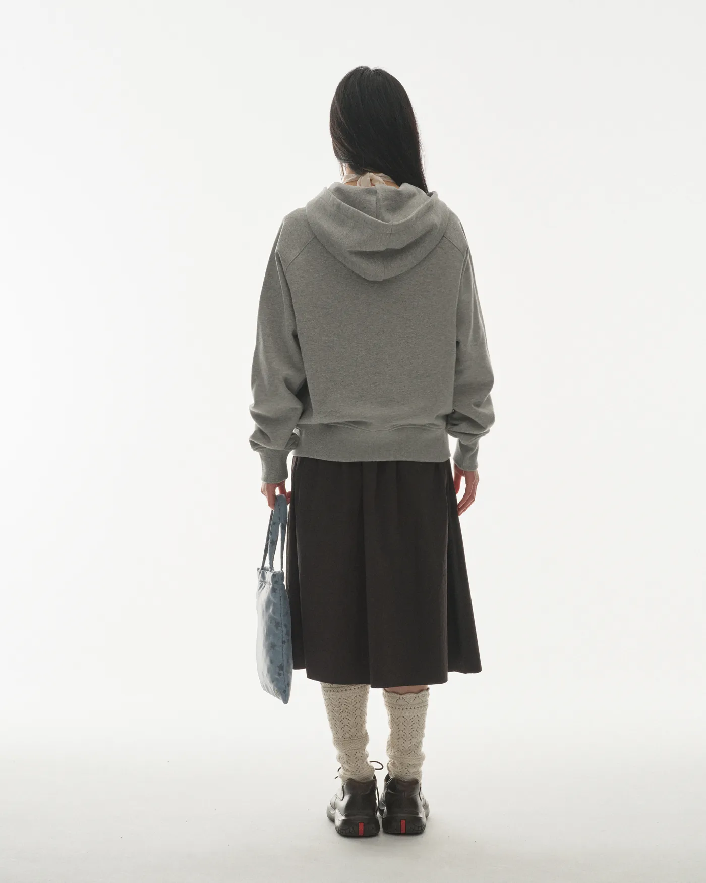 COYSEIO RUFFLE LACE HOOD ZIP-UP