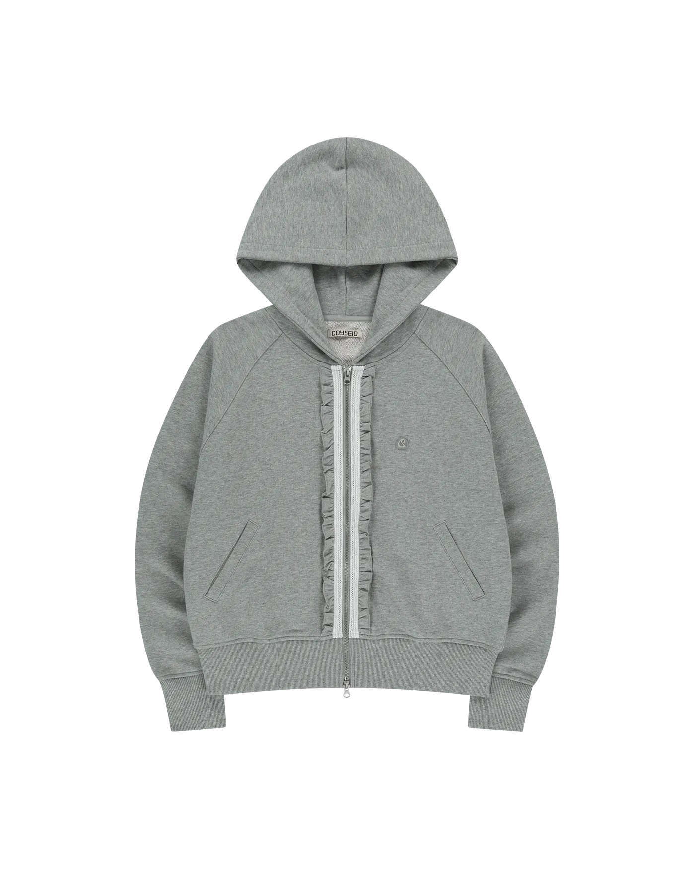 トップス COYSEIO RUFFLE LACE HOOD ZIP-UP WHITE 코이세이오 러플 레이스 후드 집업 화이트 | COYSEIO | KREAM