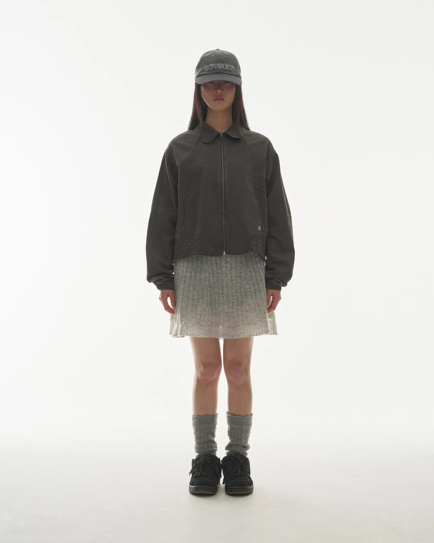 COYSEIO ROUND COLLAR STITCH JACKET