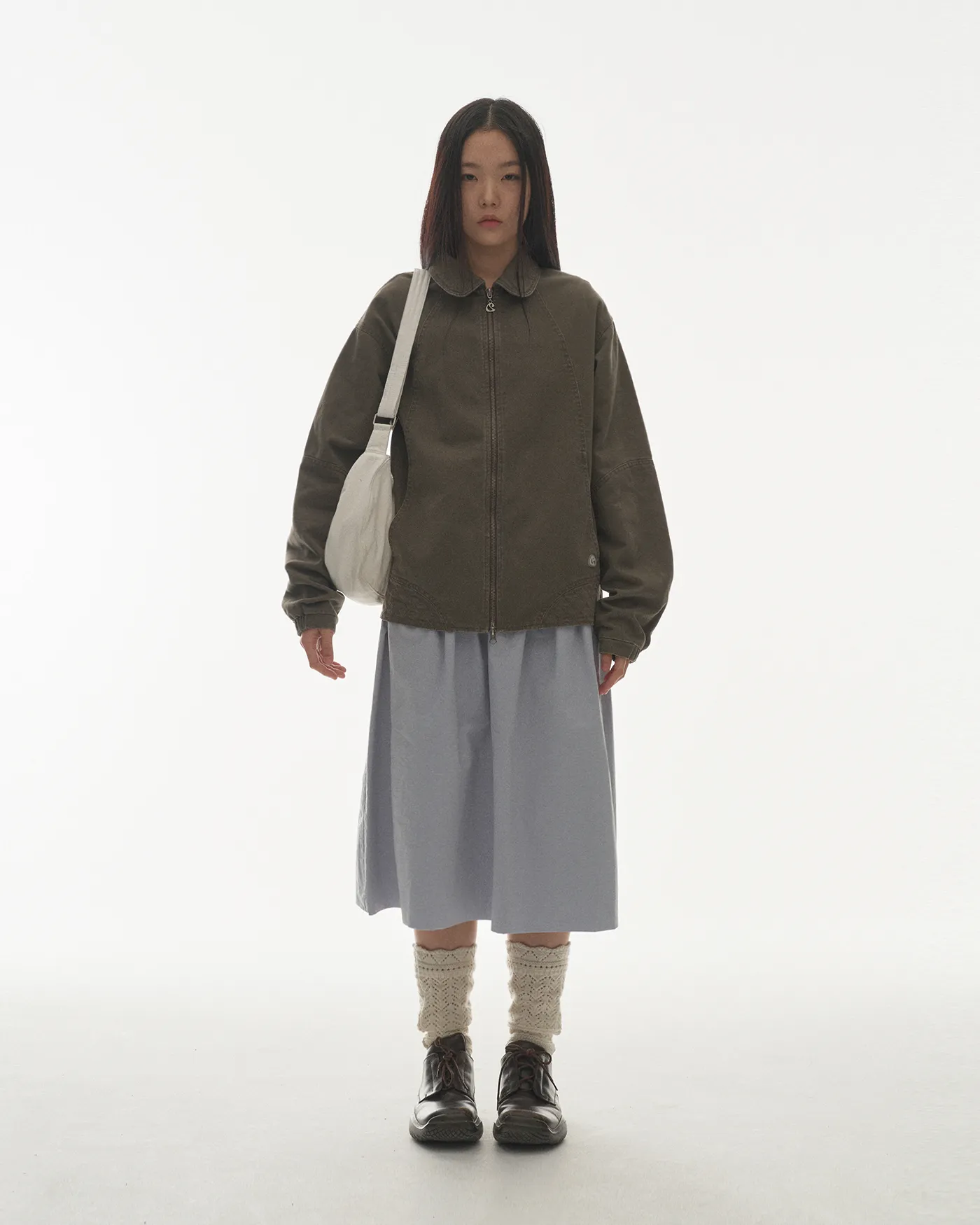 【COYSEIO】 ROUND COLLAR STITCH JACKET COCOA ROUND COLLAR STITCH JACKET COCOA - coyseio