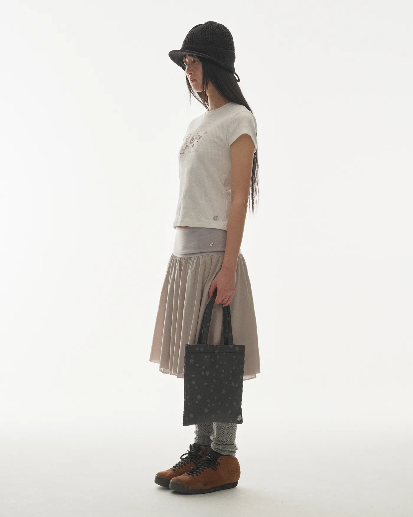 COYSEIO DOUBLE SHIRRING SKIRT