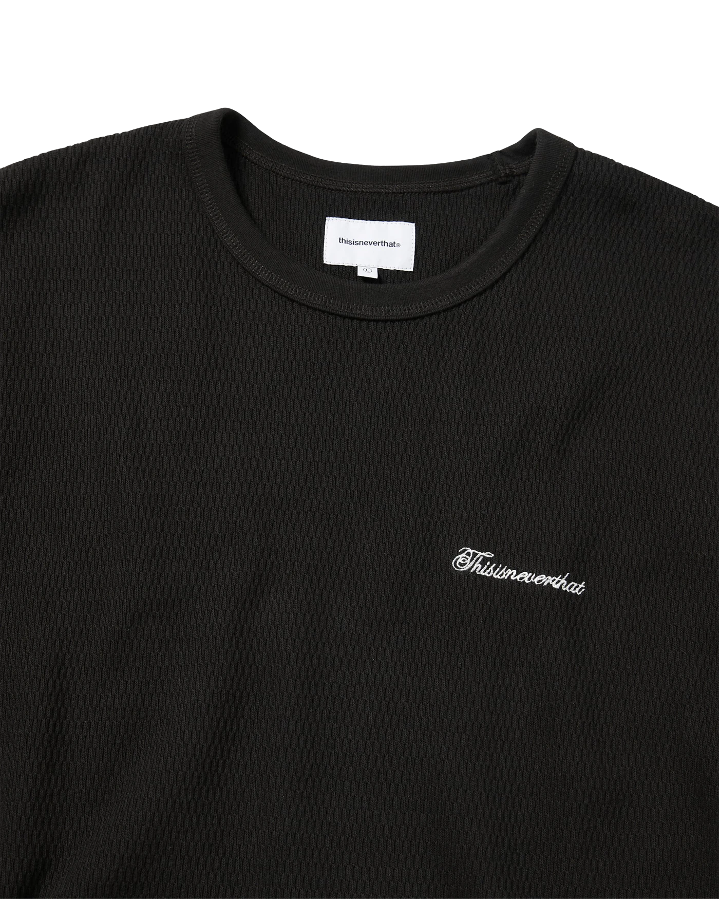 ★thisisneverthat★ Waffle Tee Off Black TN251TTSST23OBK thisisneverthat Waffle Tee | Off Black