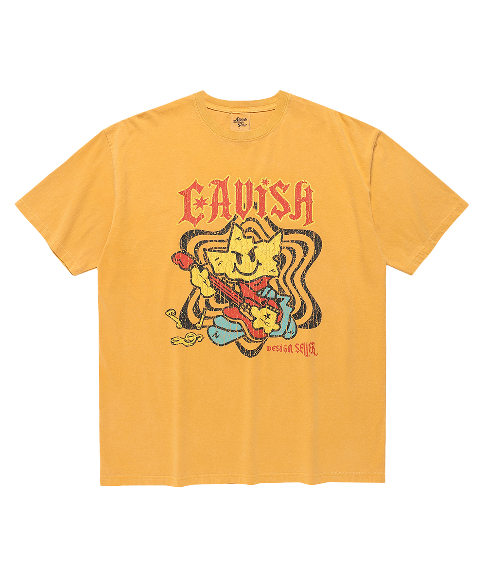 [CAVISH] ROCK STAR PIGMENT SS TEE ★大人気★ CAVISH ROCK STAR PIGMENT SS TEE