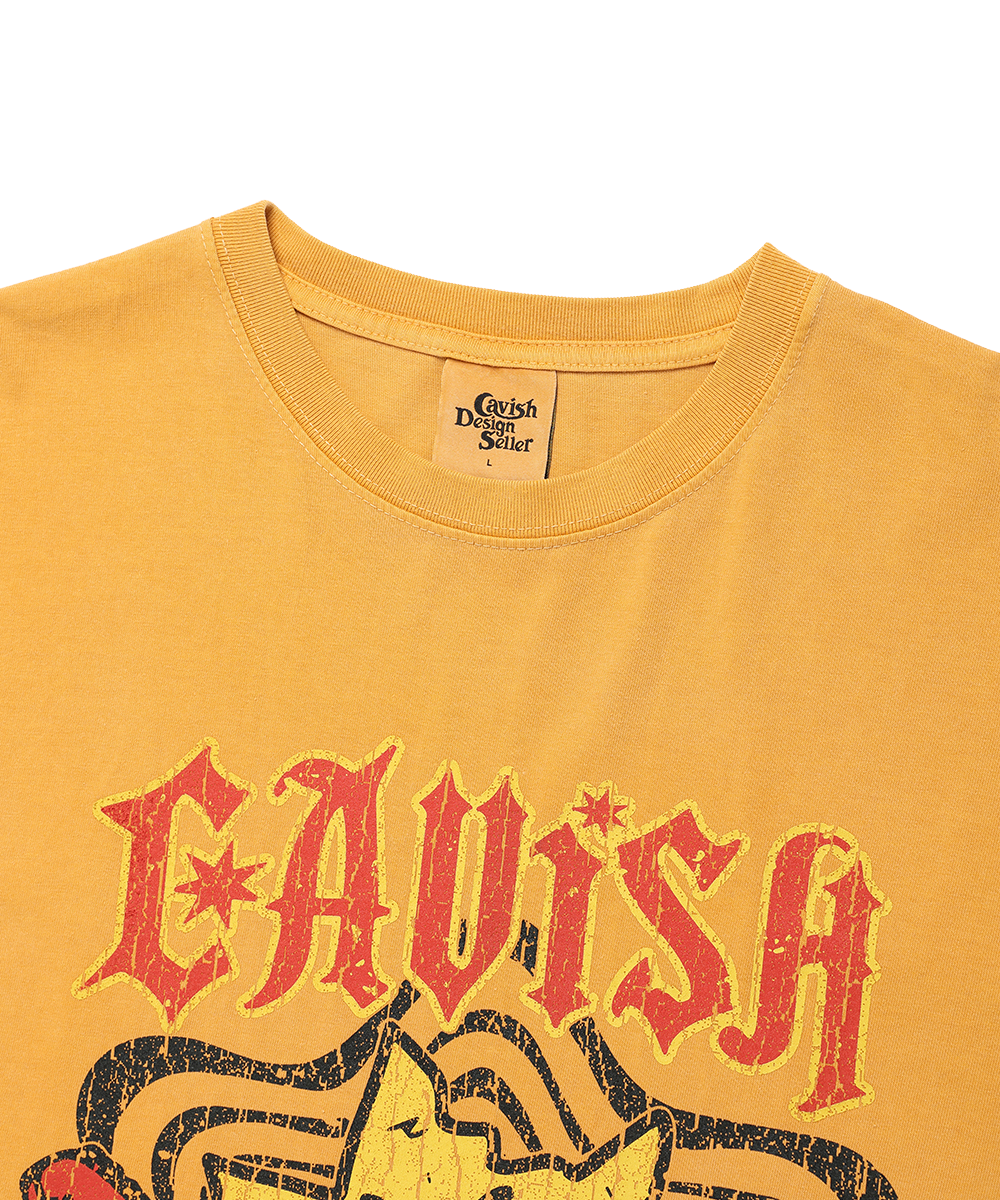 CAVISH ♥ ROCK STAR PIGMENT SS TEE / 追跡付 CAVISH ROCK STAR PIGMENT SS TEE
