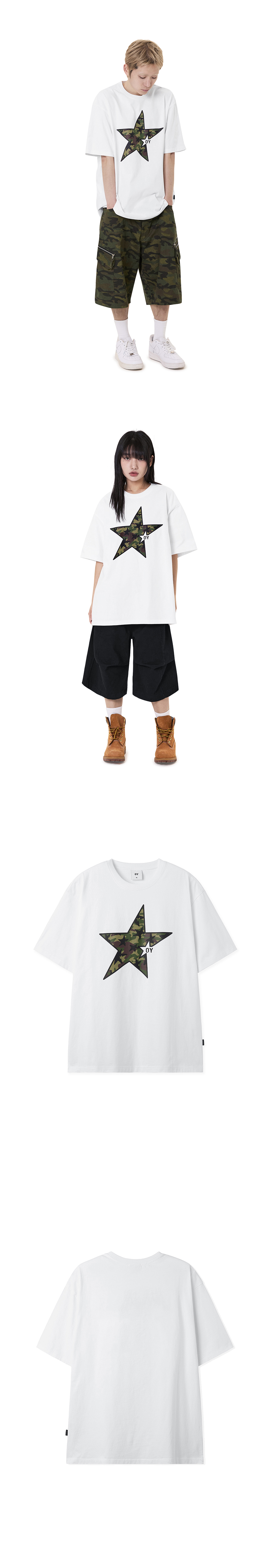 ★OY★CAMO STAR TEE - WHITE★正規品/韓国直送料込/人気 OY/オーワイ』 CAMO STAR TEE/カモスター半袖Tシャツ（Tシャツ