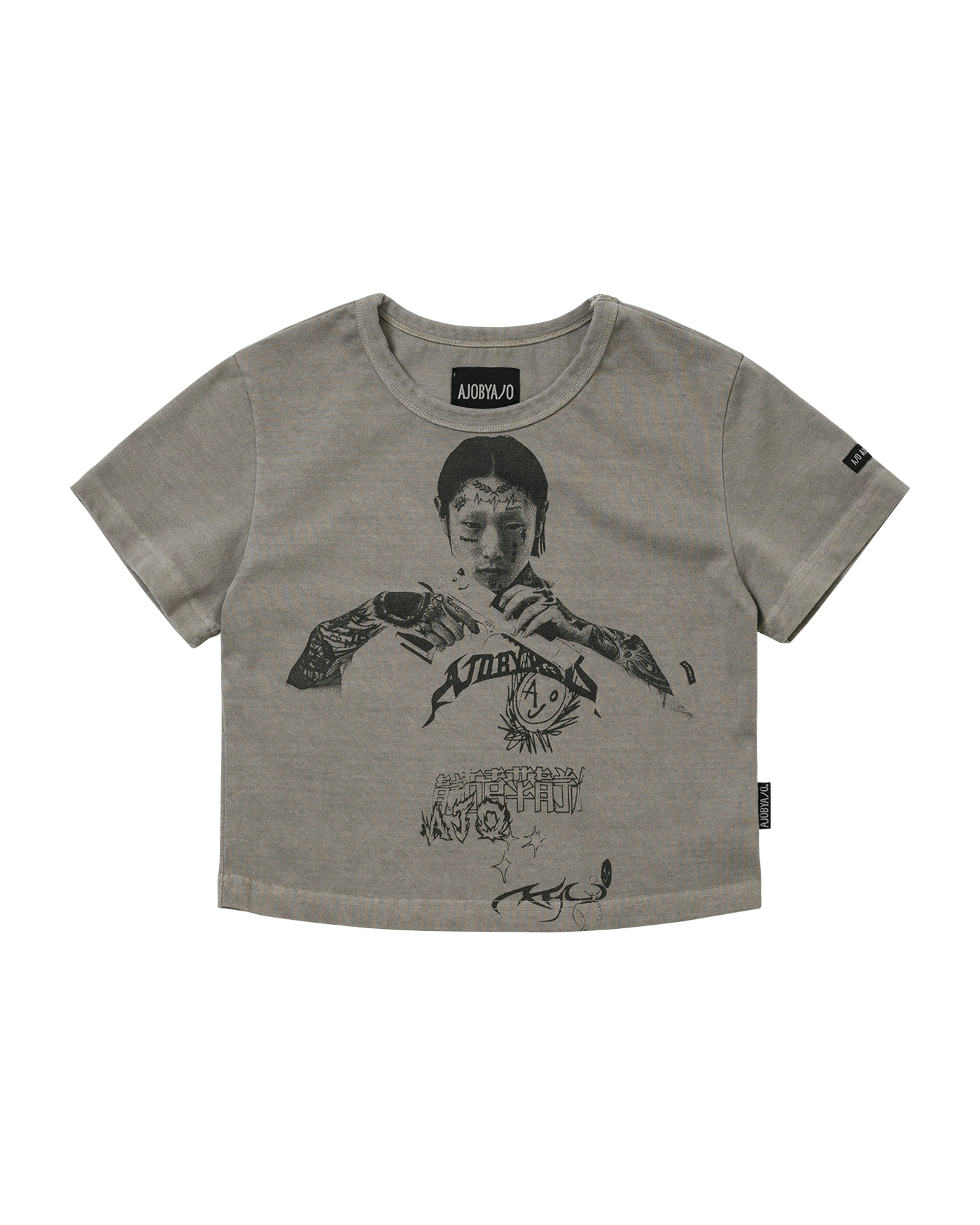 【AJO AJOBYAJO】23SS★ Five AJO Logos T-Shirt MUSINSA | AJOBYAJO Five AJO Logos Mini T-shirt [WHITE]