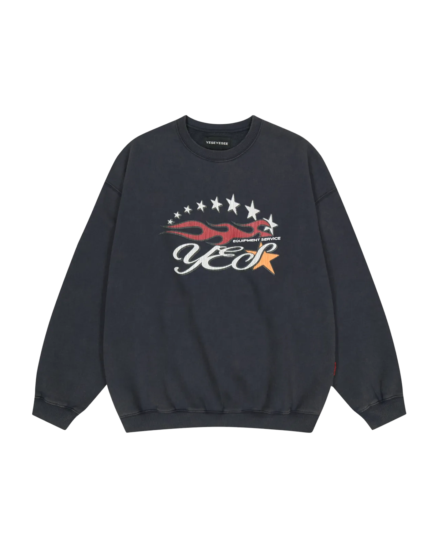 YESEYESEE Y.E.S Cracked Flame Logo Sweatshirt