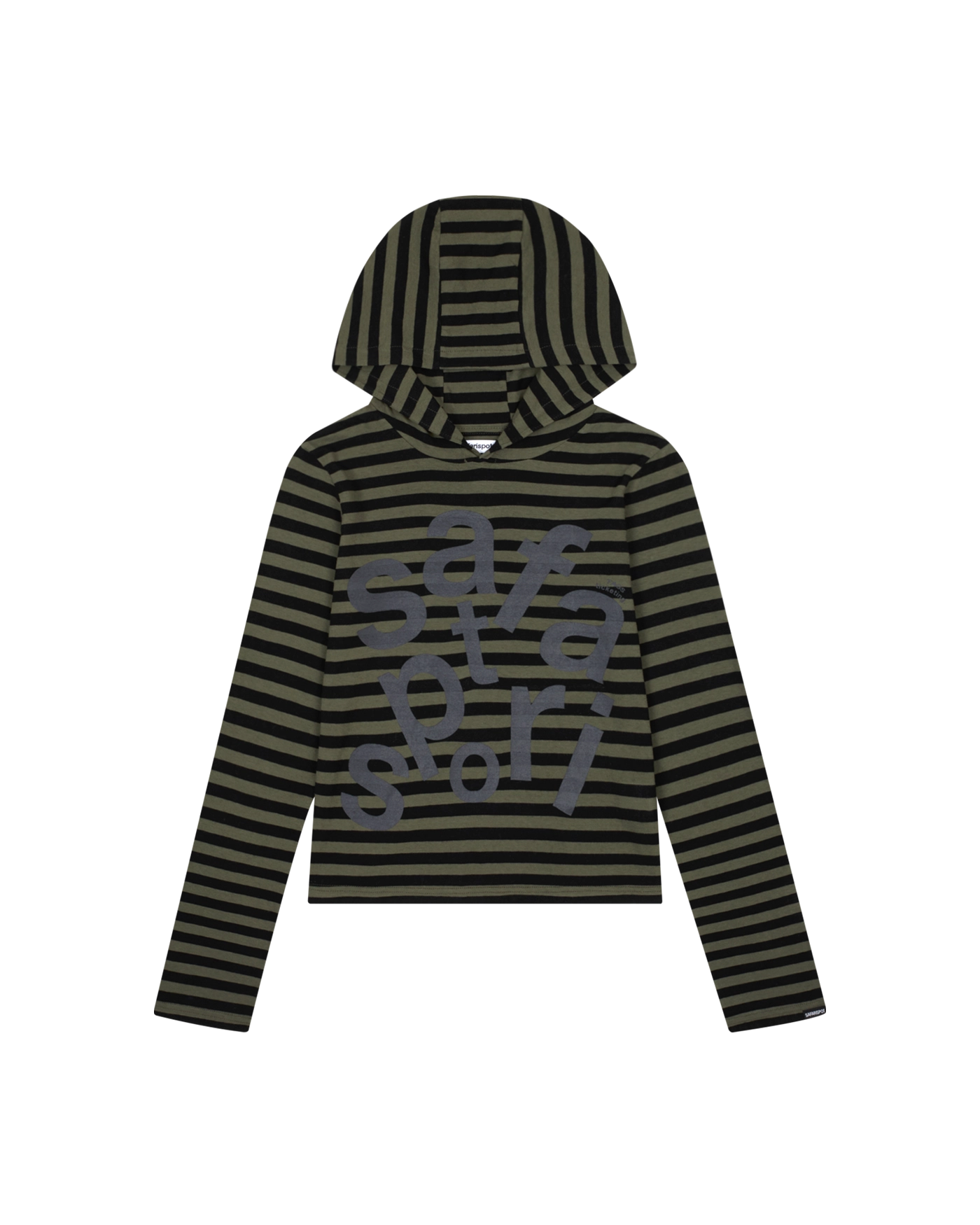 トップス SAFARISPOT 1/2 Ticketing Stripe Border SAFARISPOT 1/2 TICKETING STRIPE BORDER HOODIE WHITE