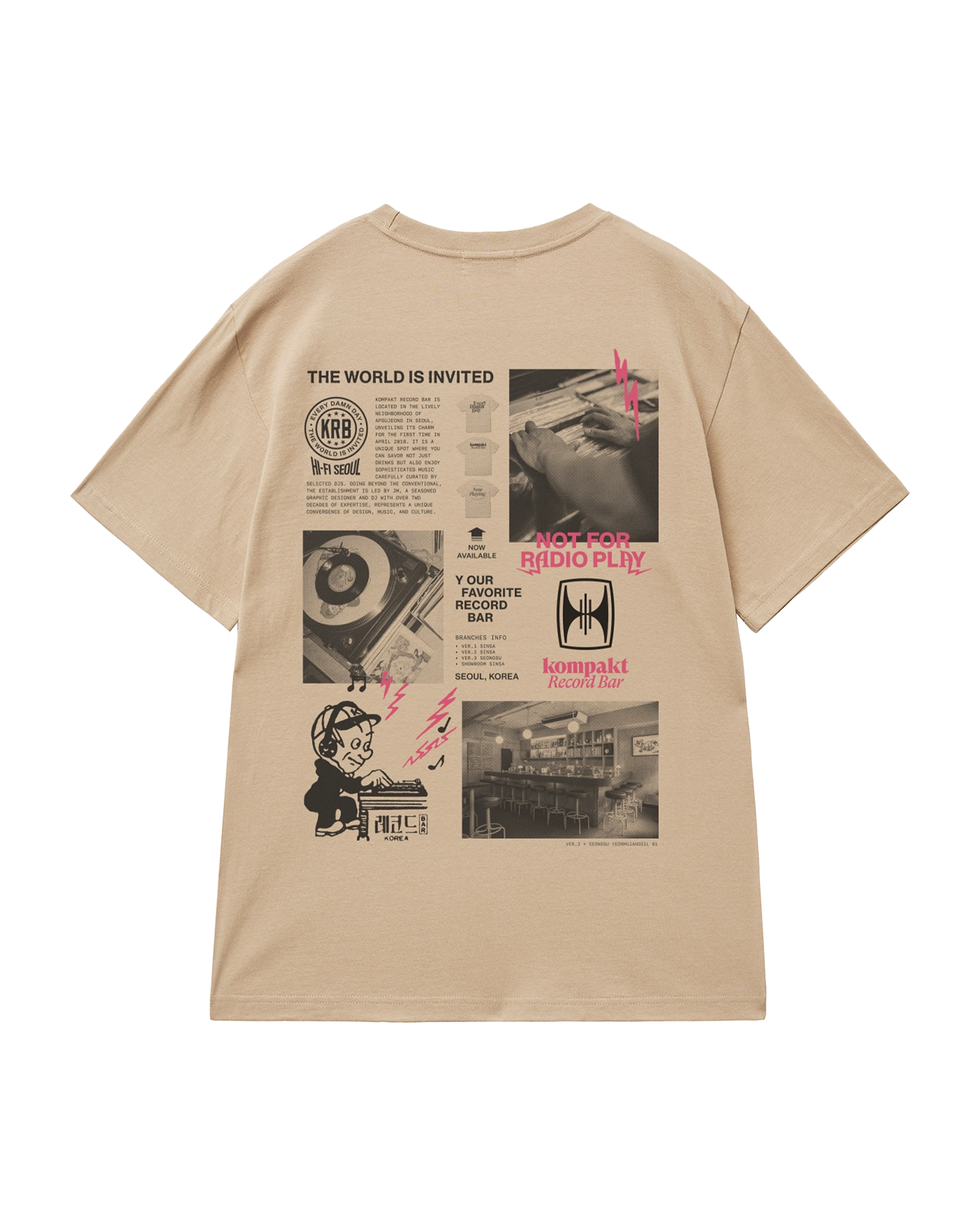 ★COMPAKT RECORD BAR★ KRB Crest TWII Tshirt Beige KRB25PSTSBE_main.webp