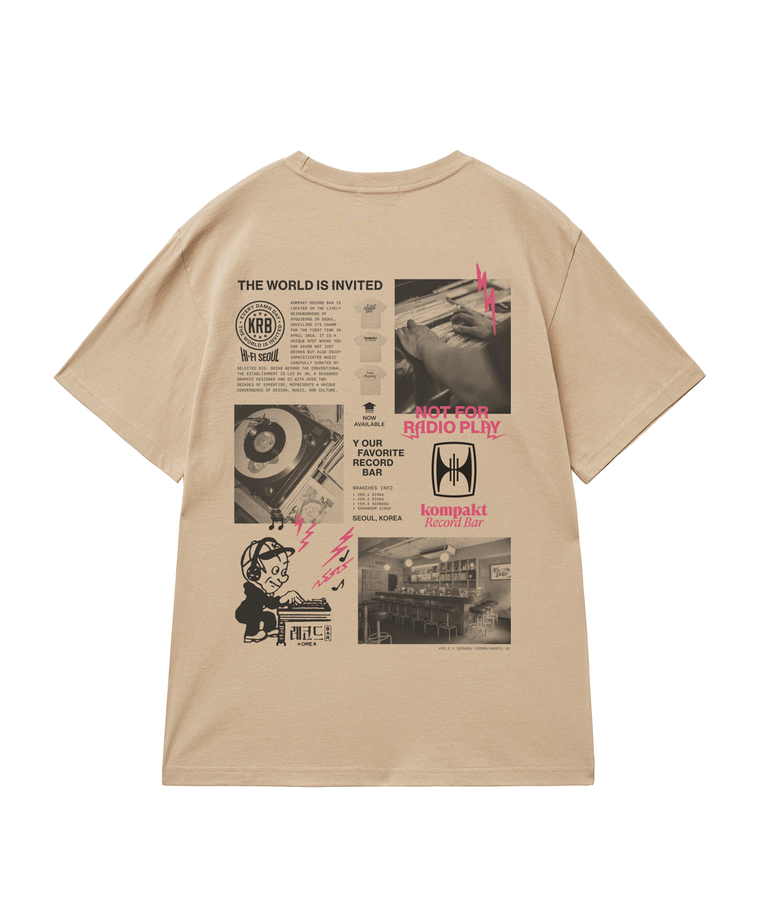 ★COMPAKT RECORD BAR★ KRB Basic New Logo Tshirt Black KOMPAKT RECORD BAR Basic New Logo T-shirt